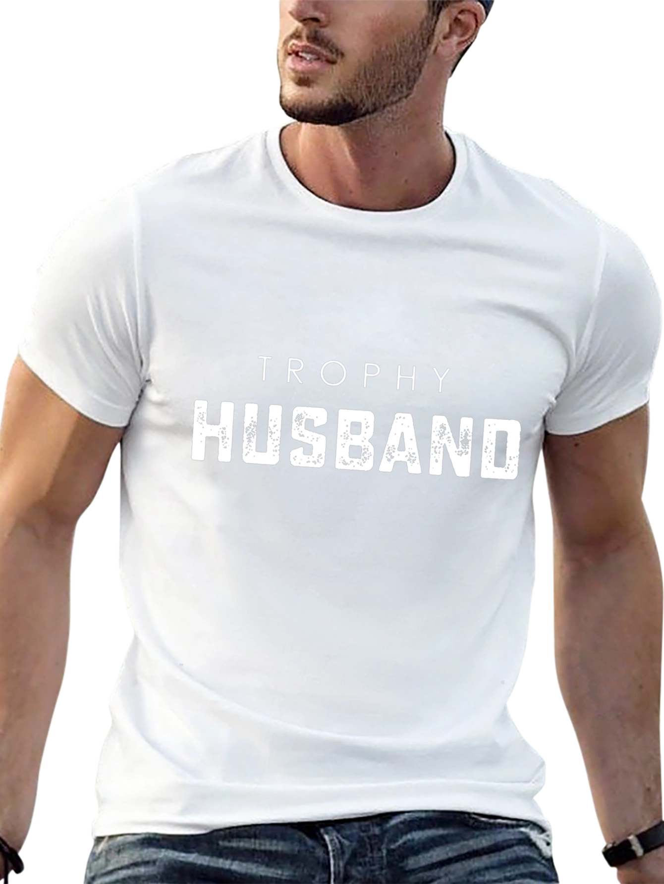 Trophy Husband Black Graphic T-Shirt