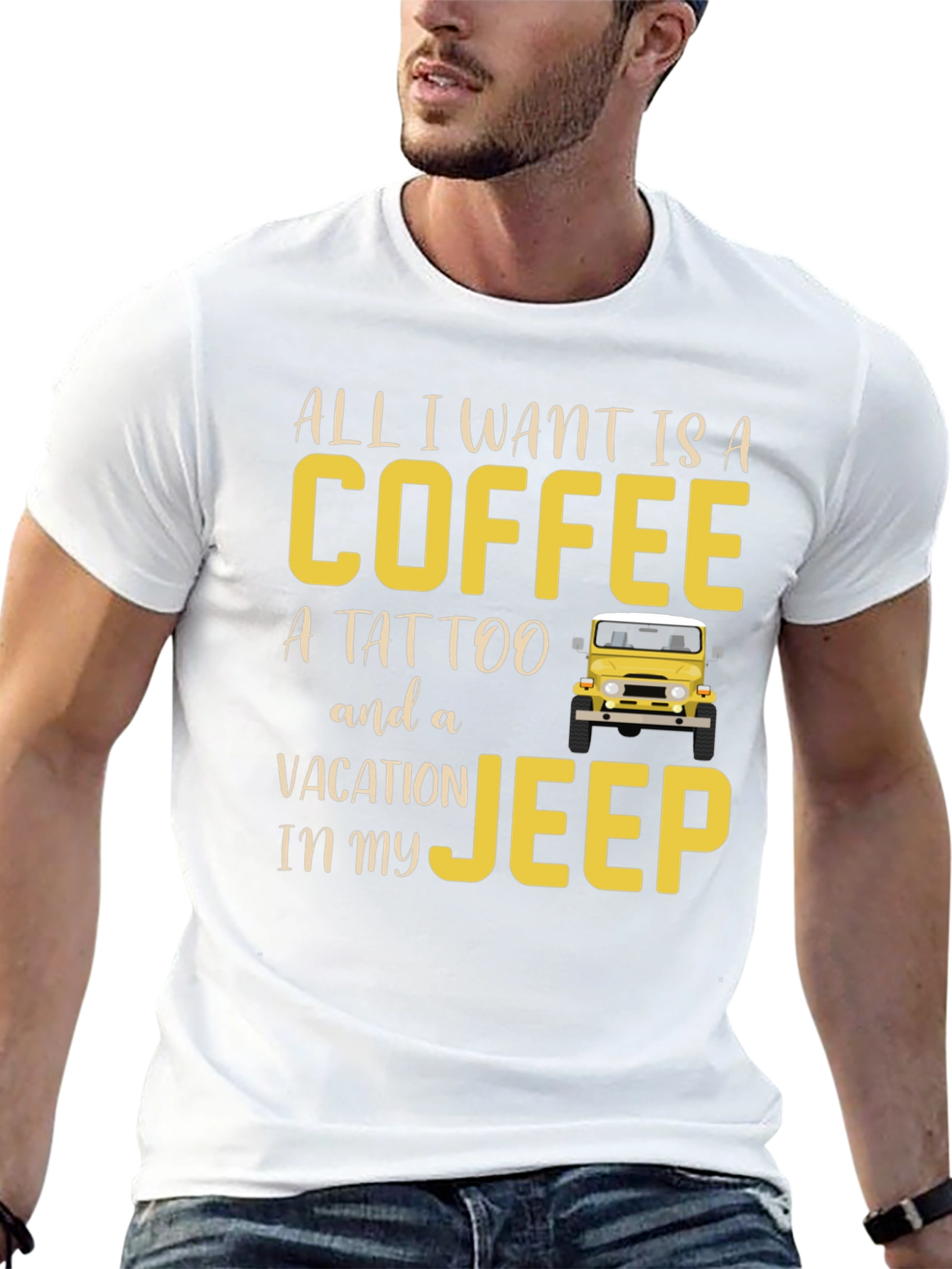 Coffee Tattoo Vacation Jeep T-Shirt