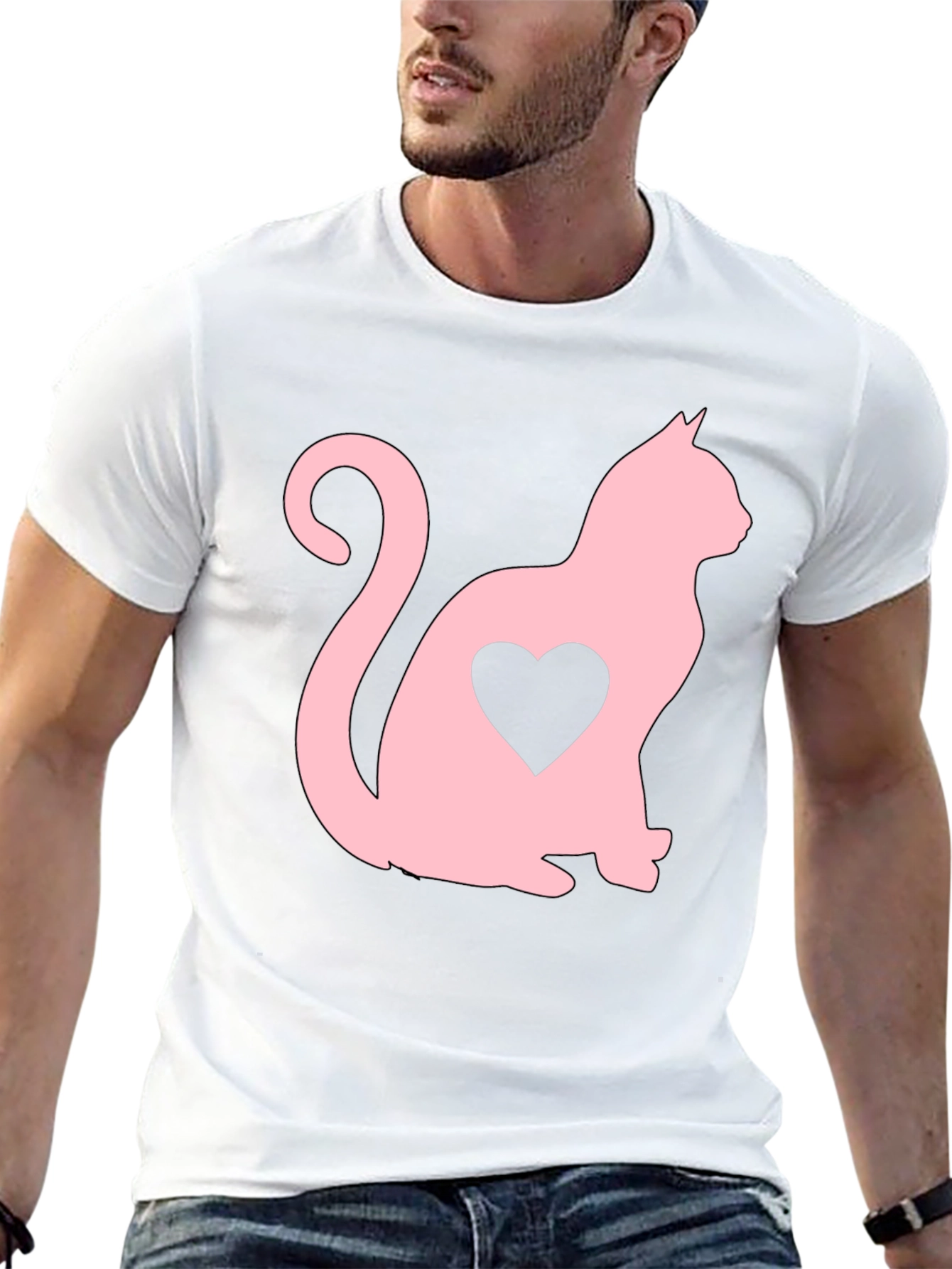 Cat Heart T-Shirt - Stylish Graphic Tee