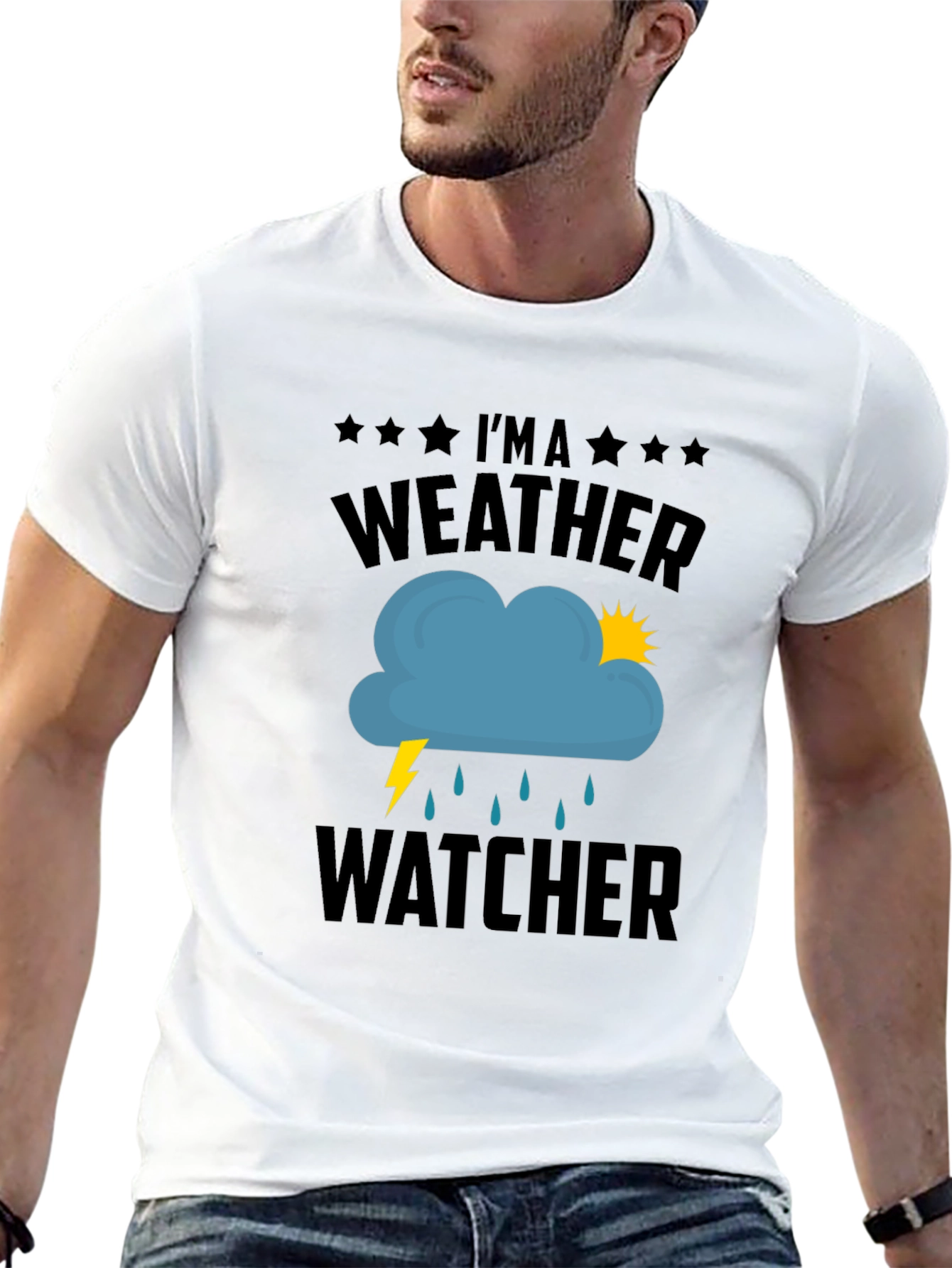 Weather Watcher Graphic T-Shirt - Black Cotton Tee