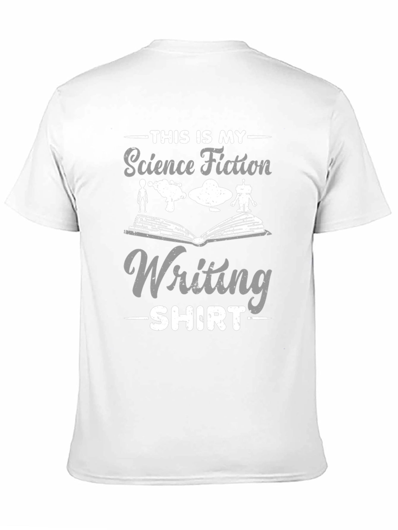 Science Fiction Writing T-Shirt - Book Alien Robot