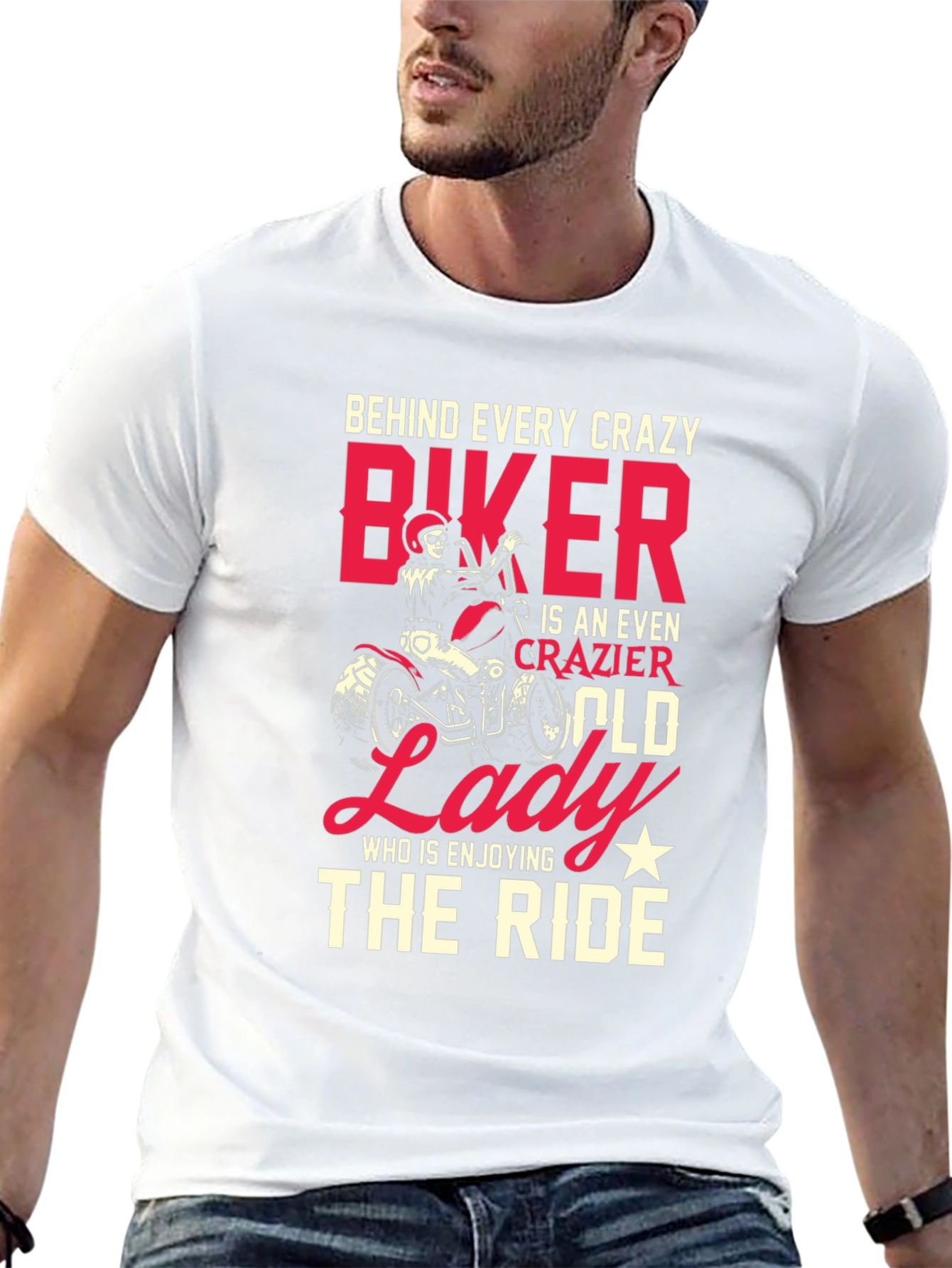 Crazy Biker Old Lady T-Shirt - Ride in Style!