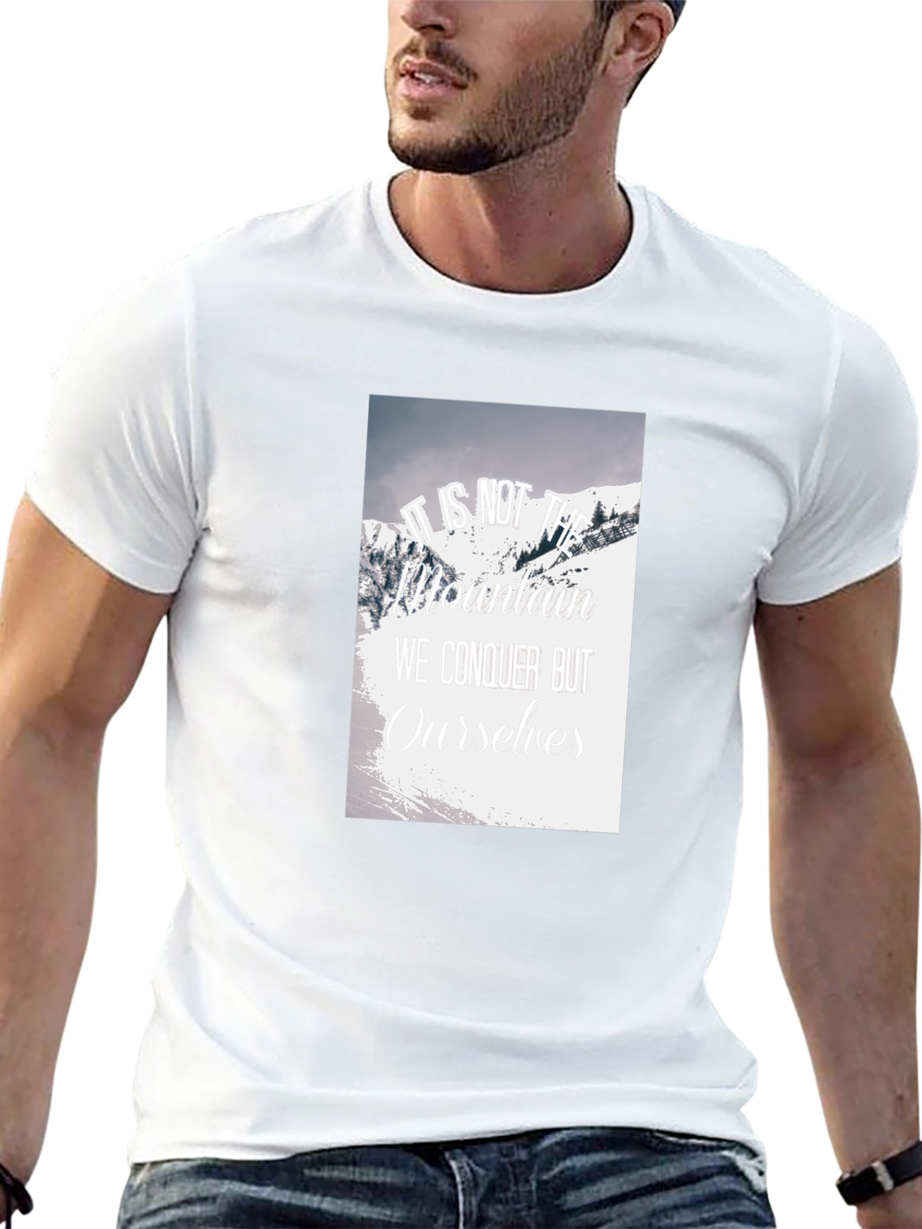 Motivational Mountain Graphic Black T-Shirt