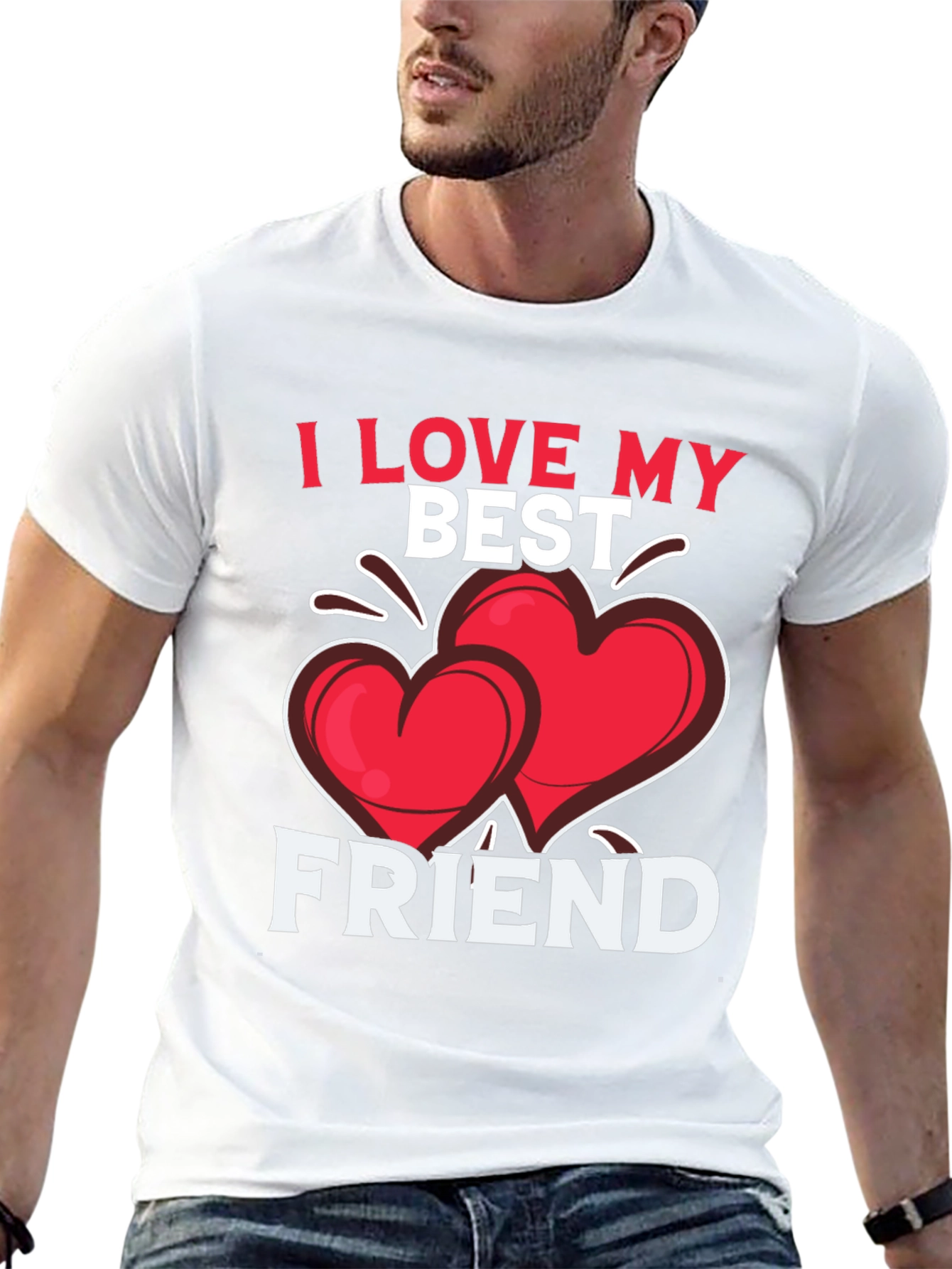I Love My Best Friend T-Shirt: Heart Design