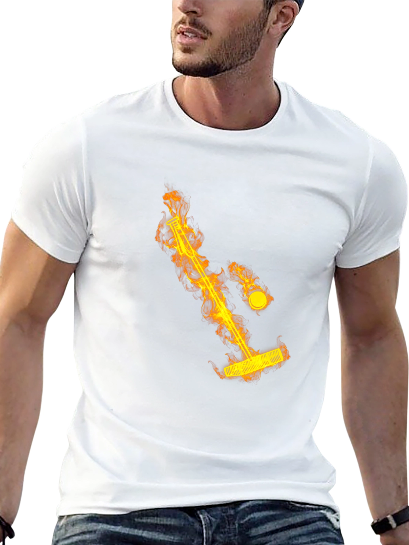Flaming Mini Golf Tee Shirt - Unique Design