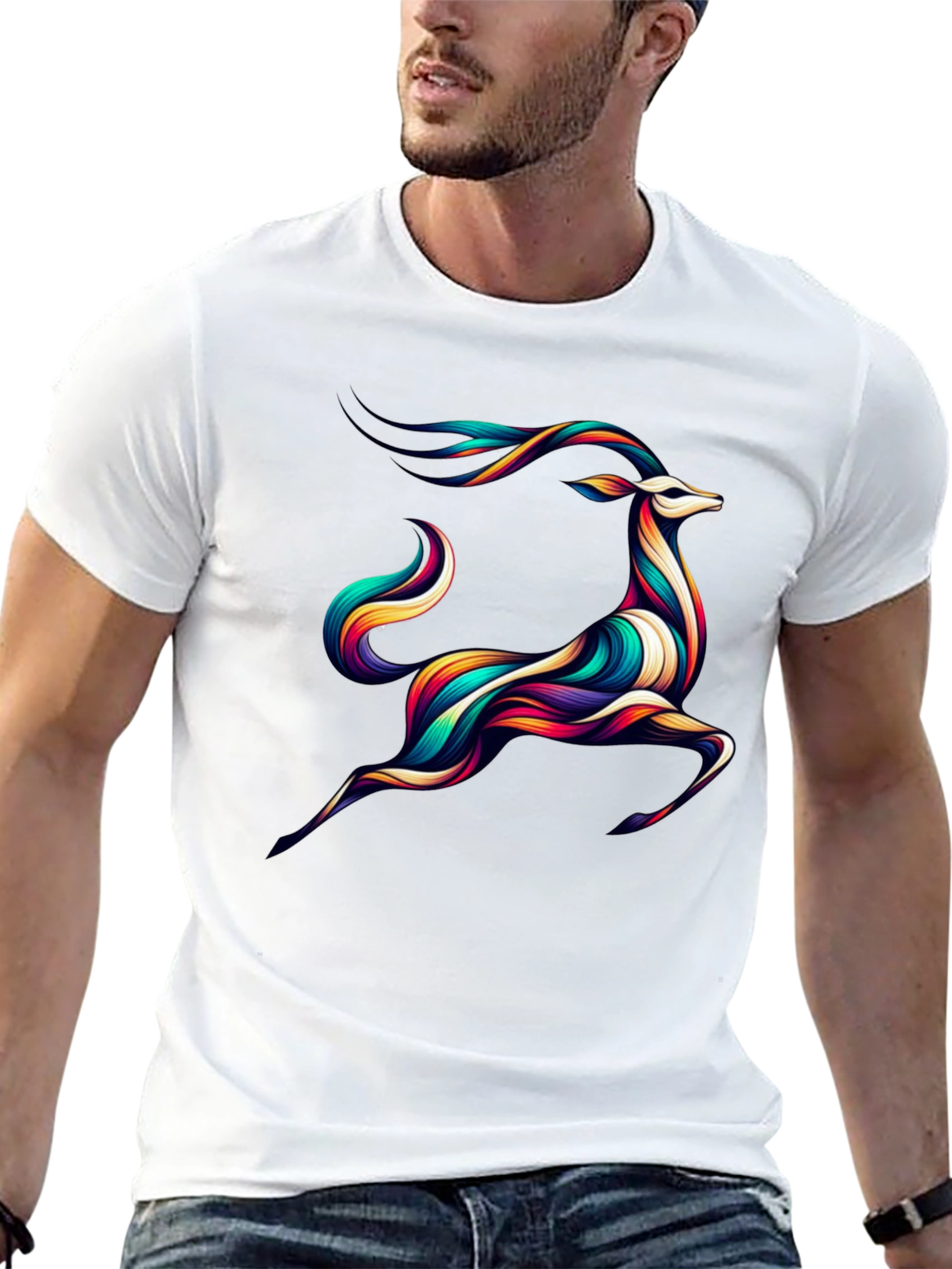 Colorful Deer Graphic Tee