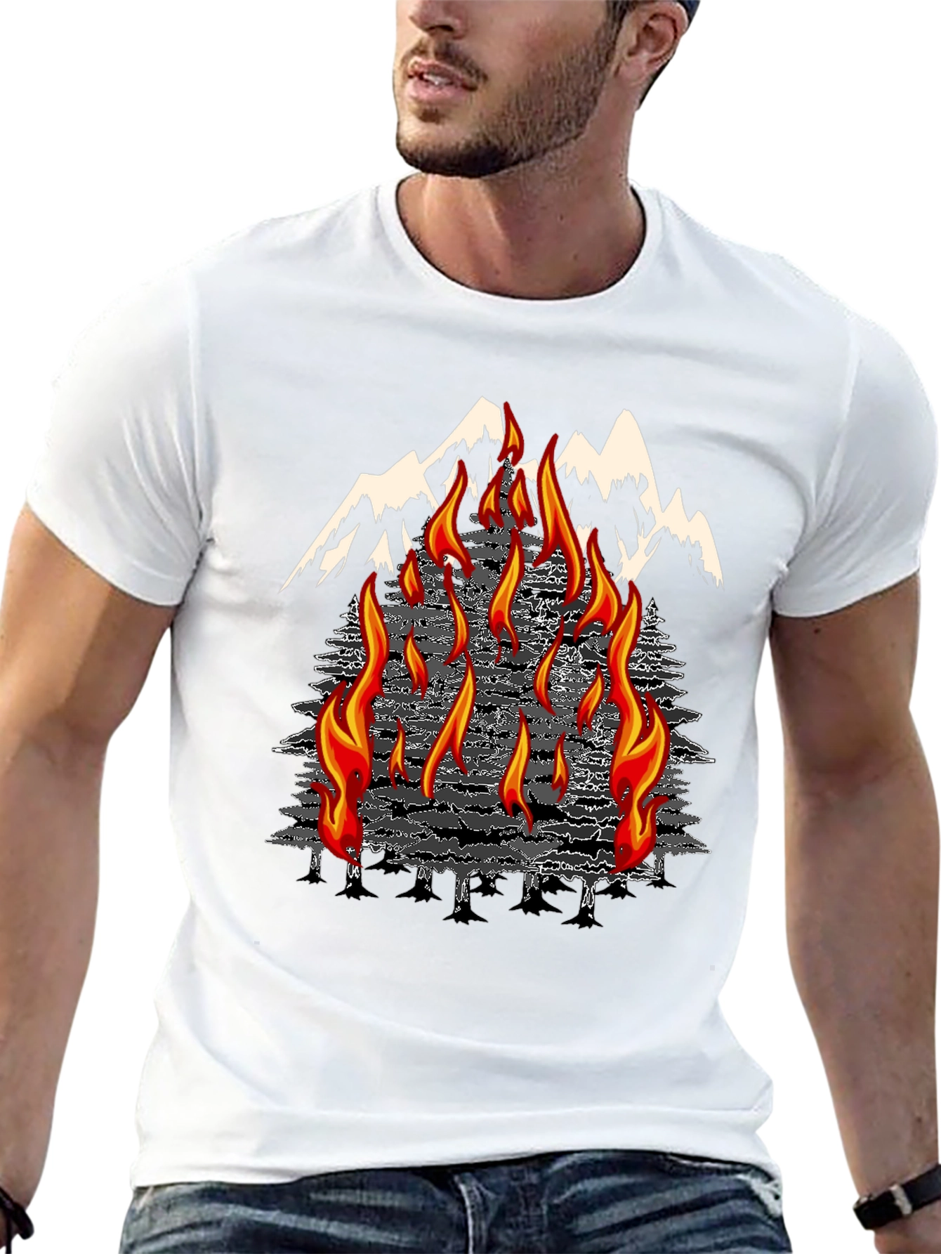 Inferno Mountain Graphic T-Shirt