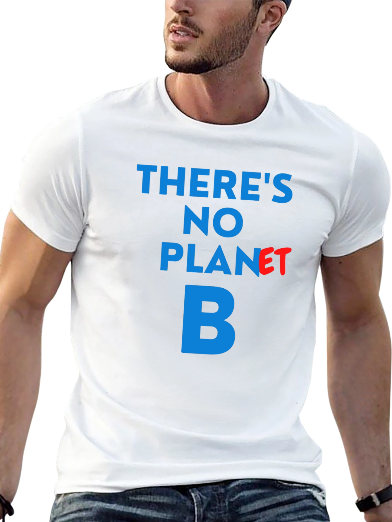 Theres No Planet B T-Shirt - Black Crew Neck