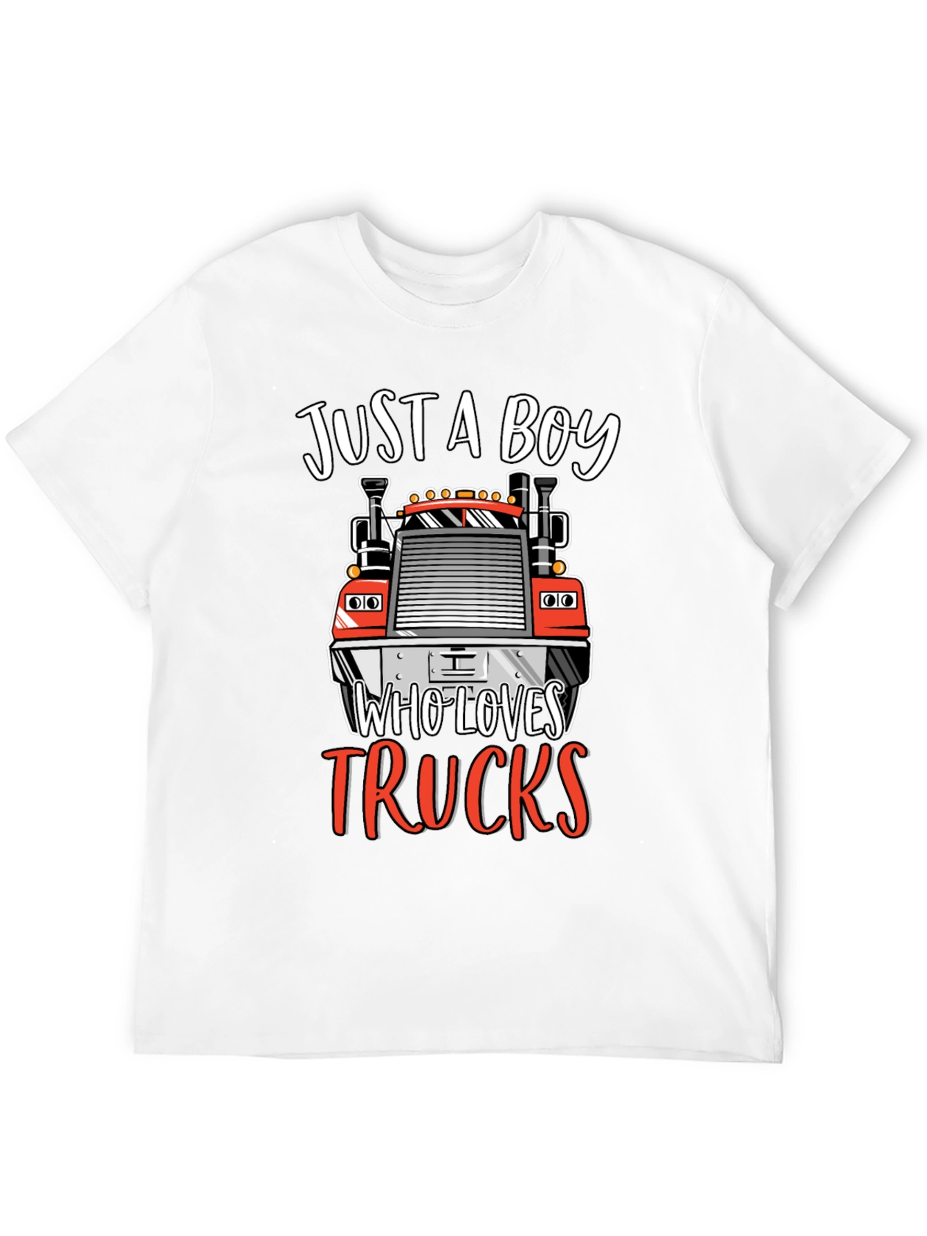 Just A Boy Who Loves Trucks Graphic Tee