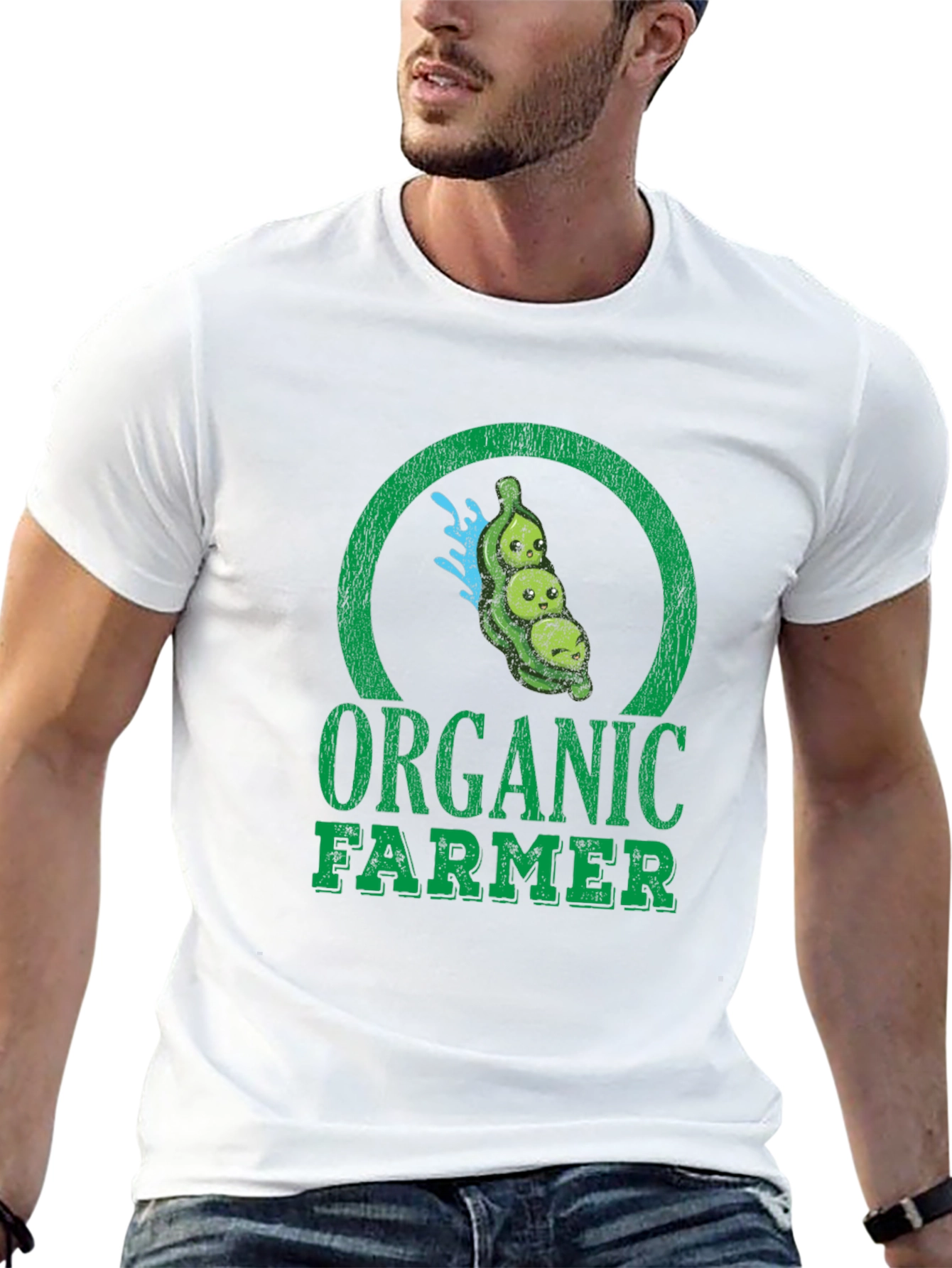 Organic Farmer Graphic Tee - Black Cotton T-Shirt