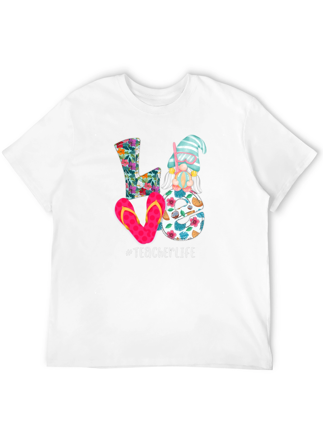 Teacher Life Summer Gnome Graphic T-Shirt