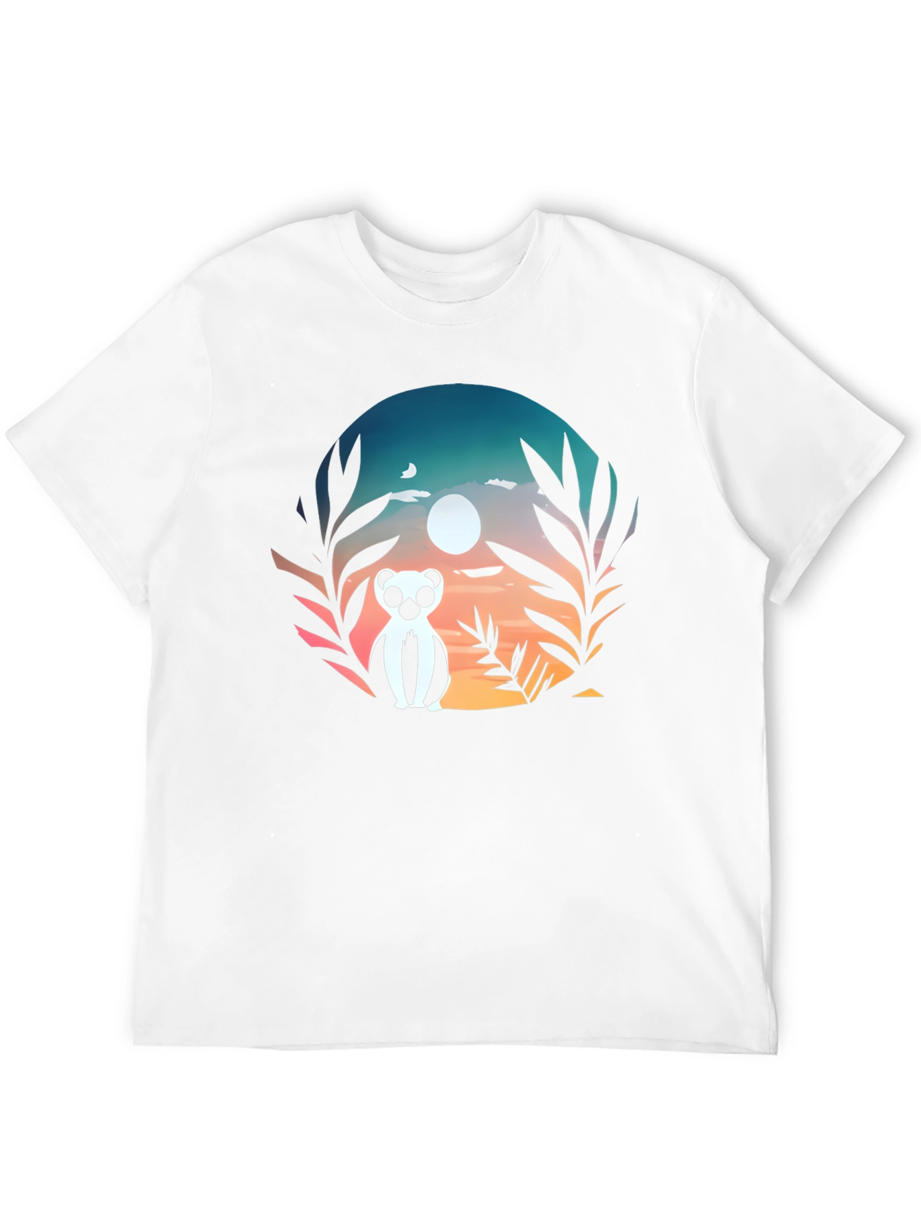 Lemur Sunset Graphic Tee - Stylish Mens Black T-Shirt