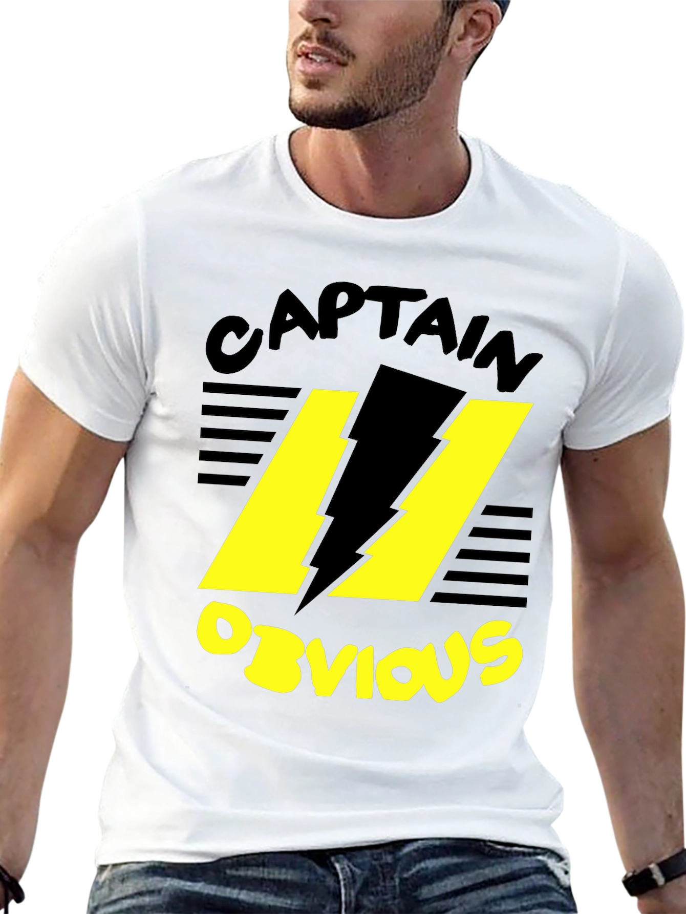Captain Obvious Black Graphic T-Shirt