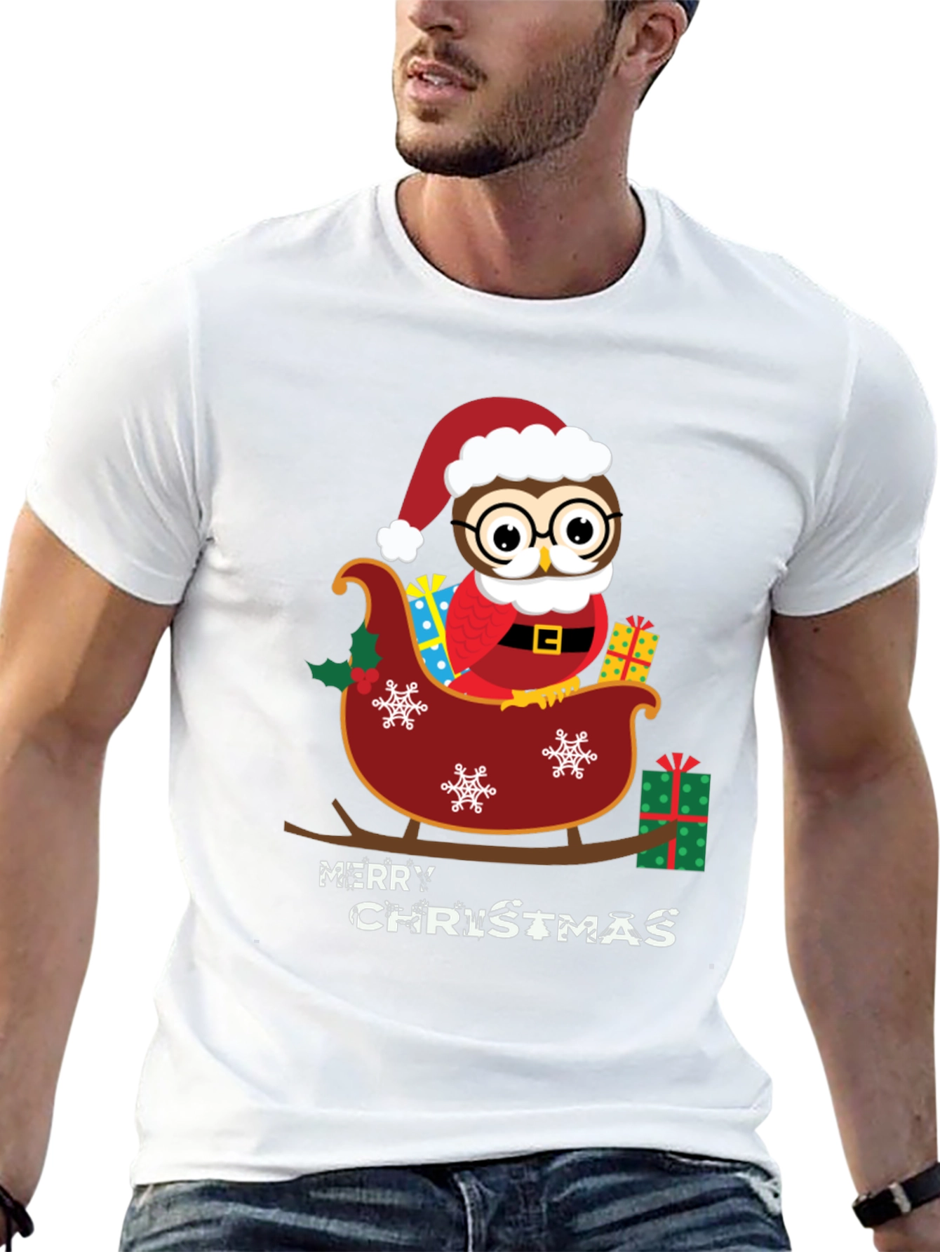 Festive Owl Christmas T-Shirt