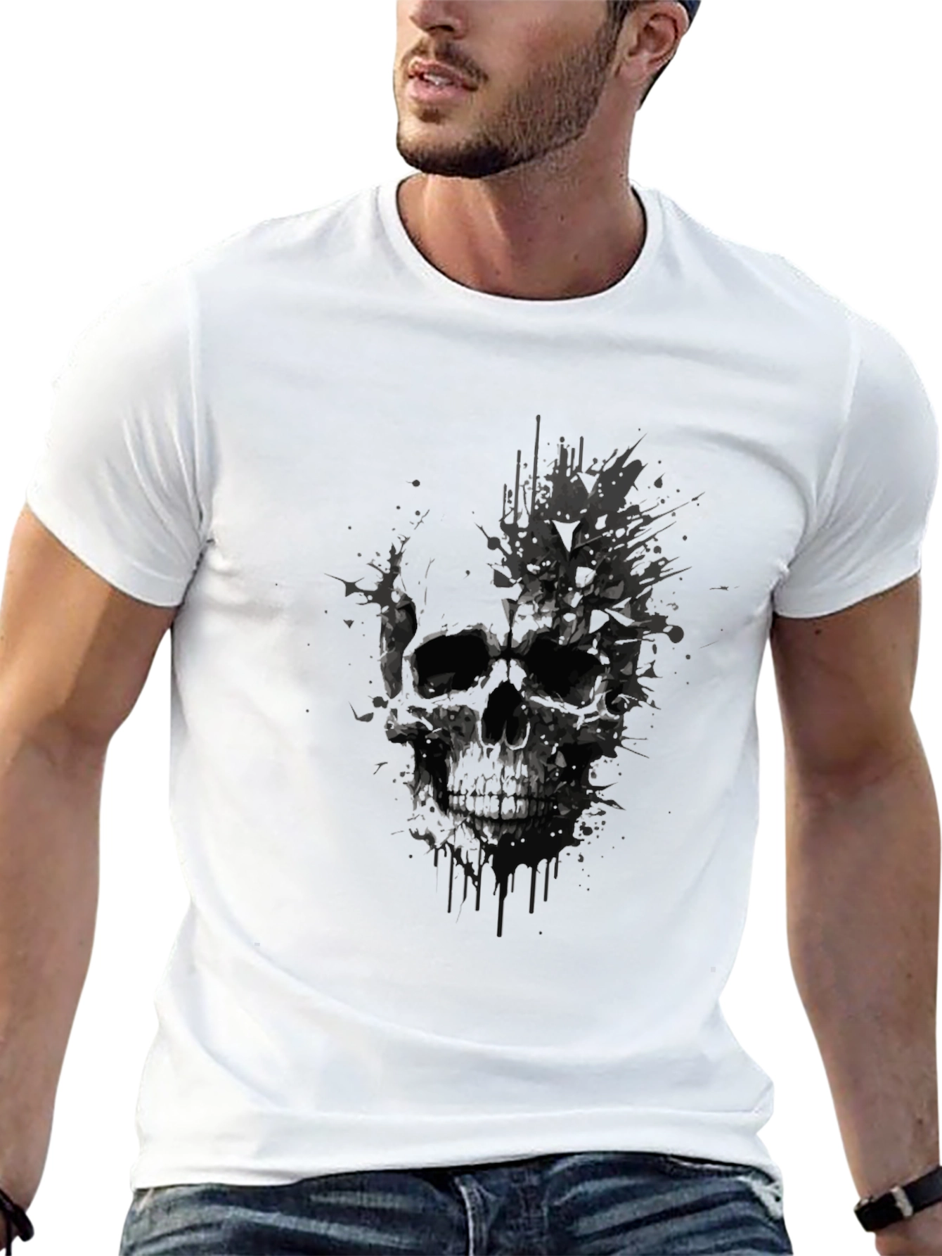Skull Graphic Tee - Mens Black T-Shirt