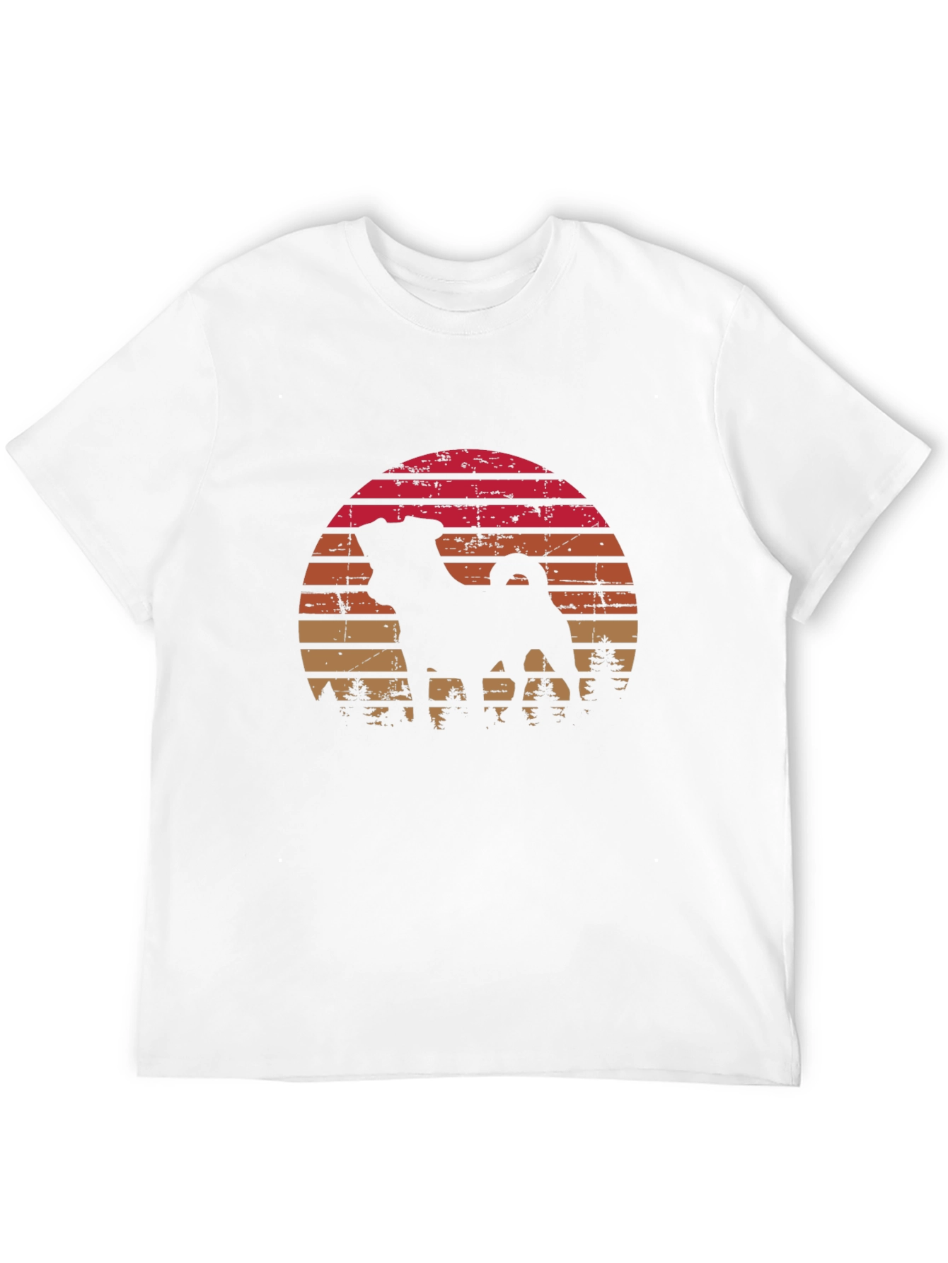 Retro Pug Silhouette Graphic Tee
