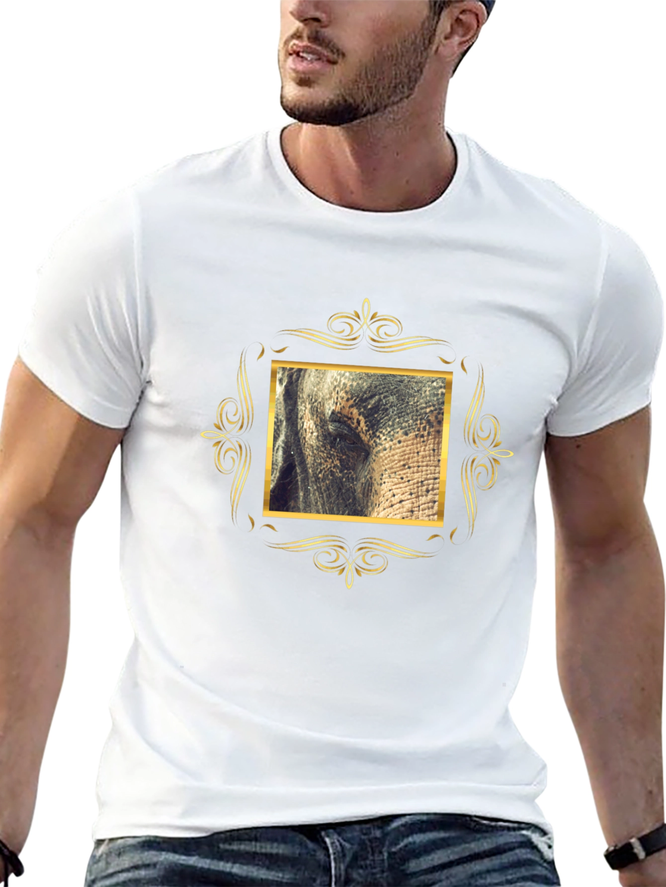 Elephant Eye Framed Graphic Tee - Mens Black T-Shirt