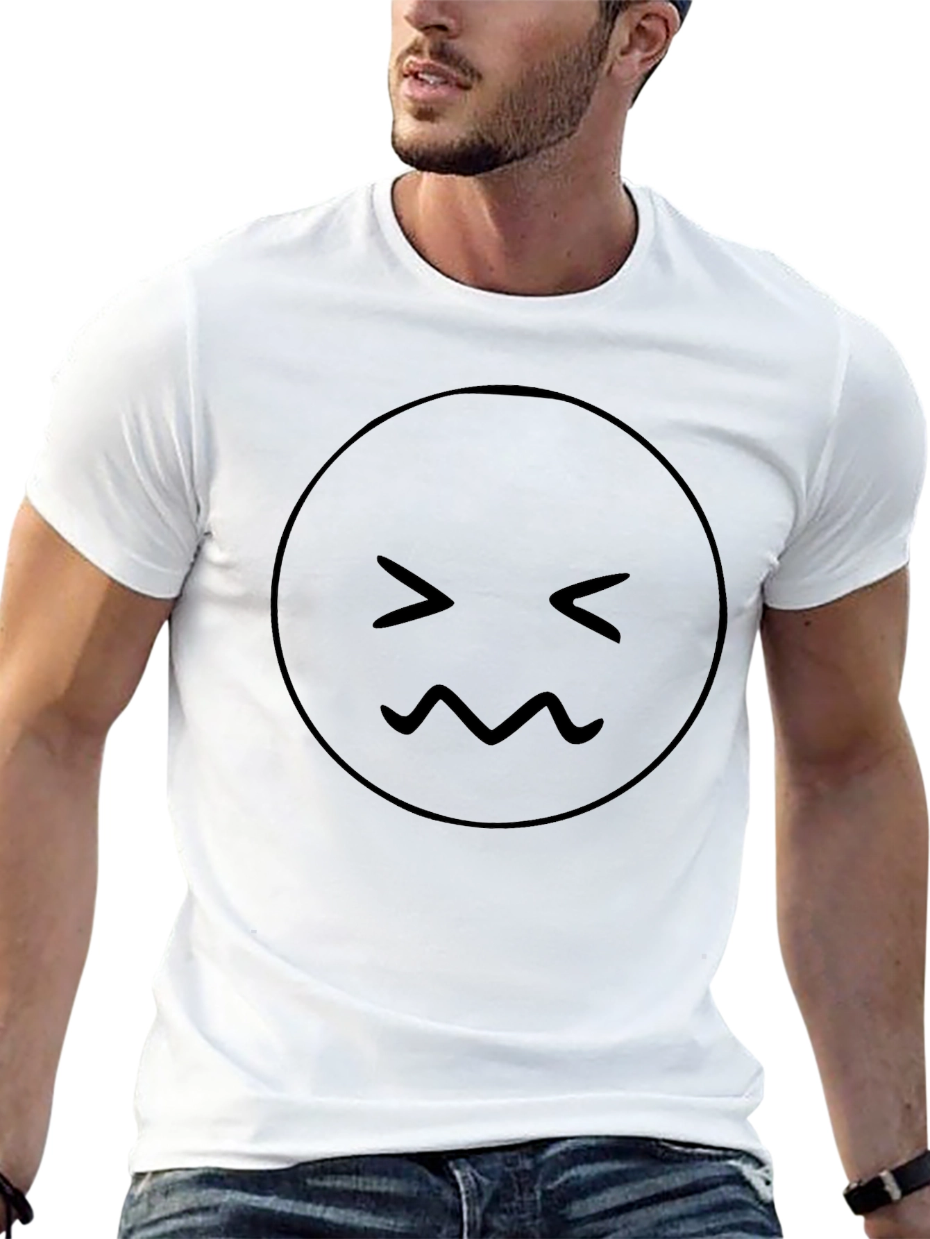 Black Graphic Tee - Discomfort Emoji
