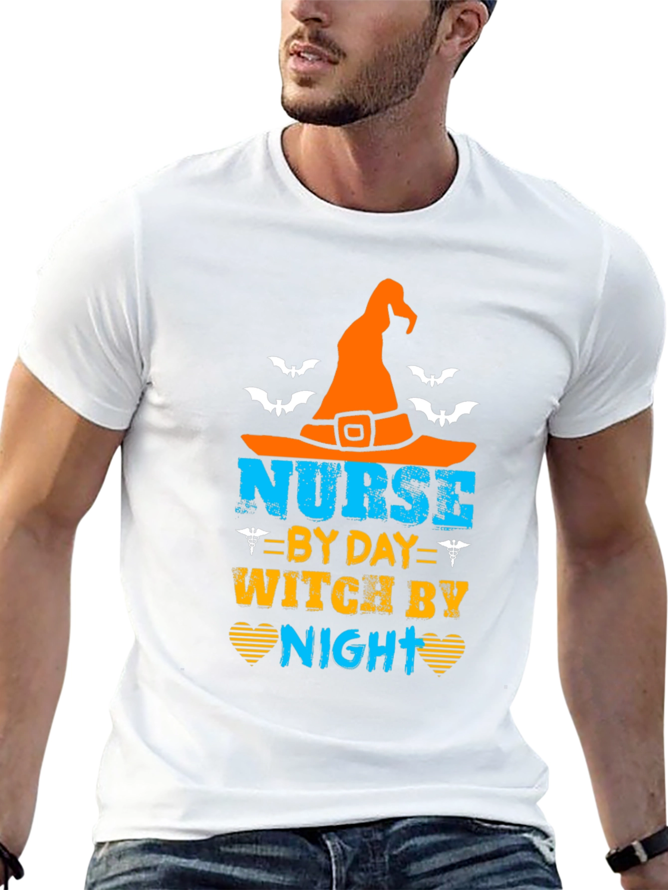 Nurse By Day Witch By Night Halloween T-Shirt