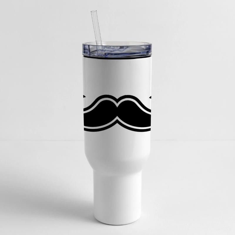 mustache beard present