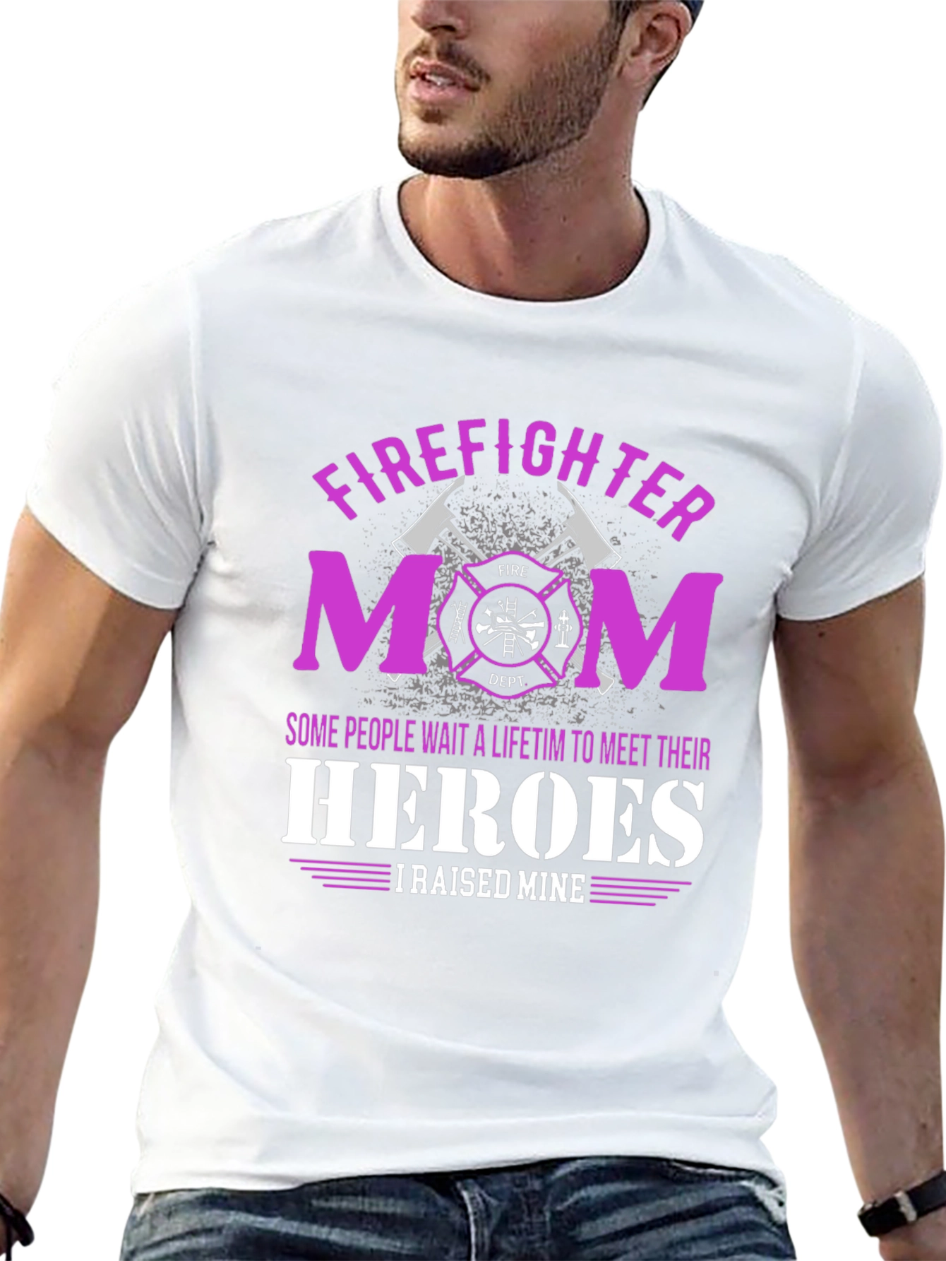 Firefighter Mom T-Shirt - Raised My Heroes