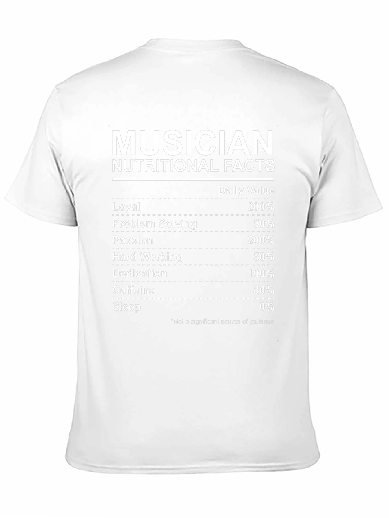Musician Nutritional Facts Graphic T-Shirt