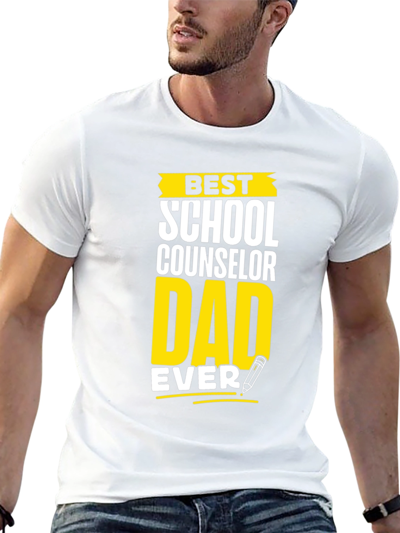 Best School Counselor Dad Ever Graphic T-Shirt