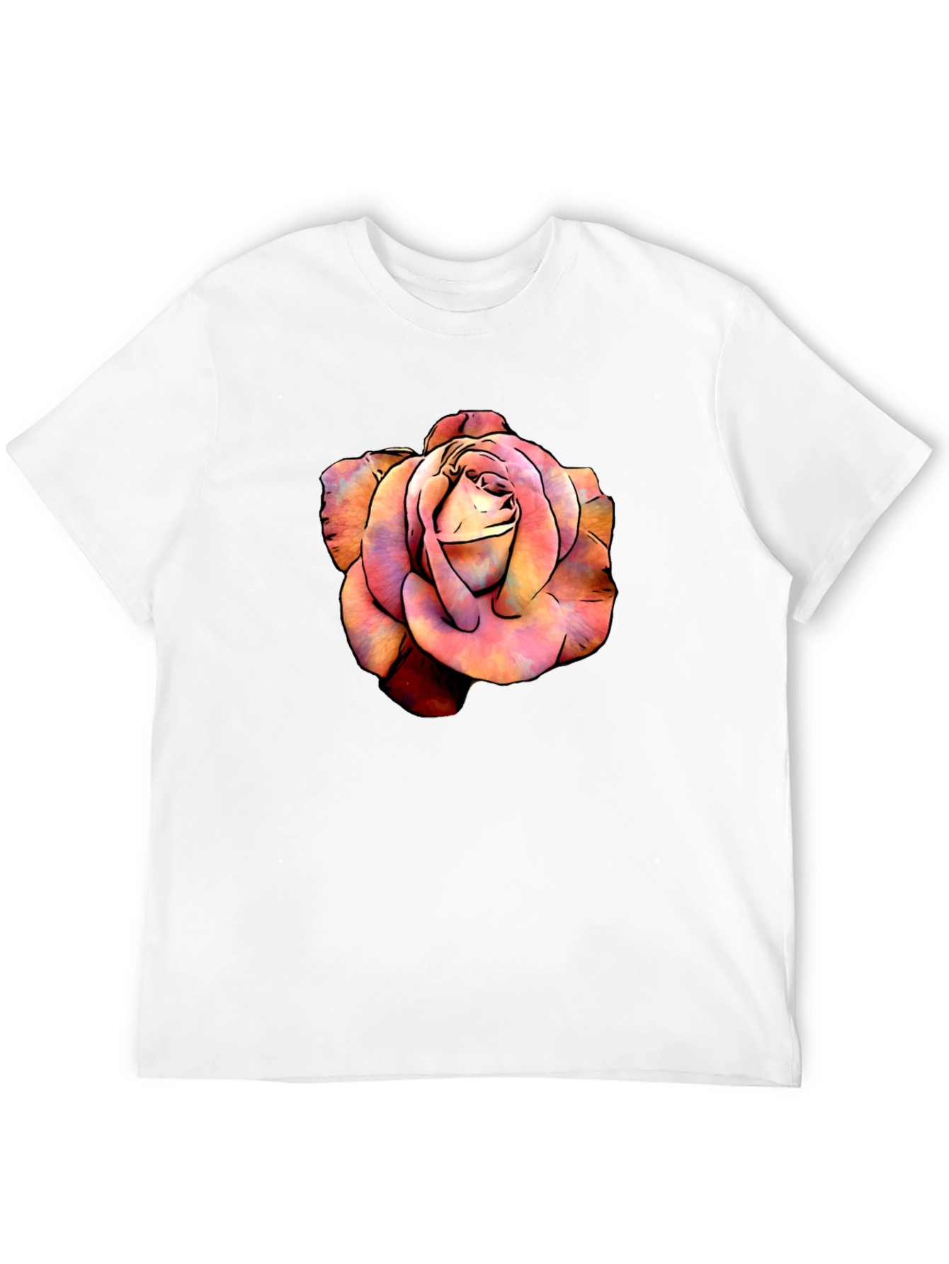 Rose Graphic Tee - Black Cotton Blend