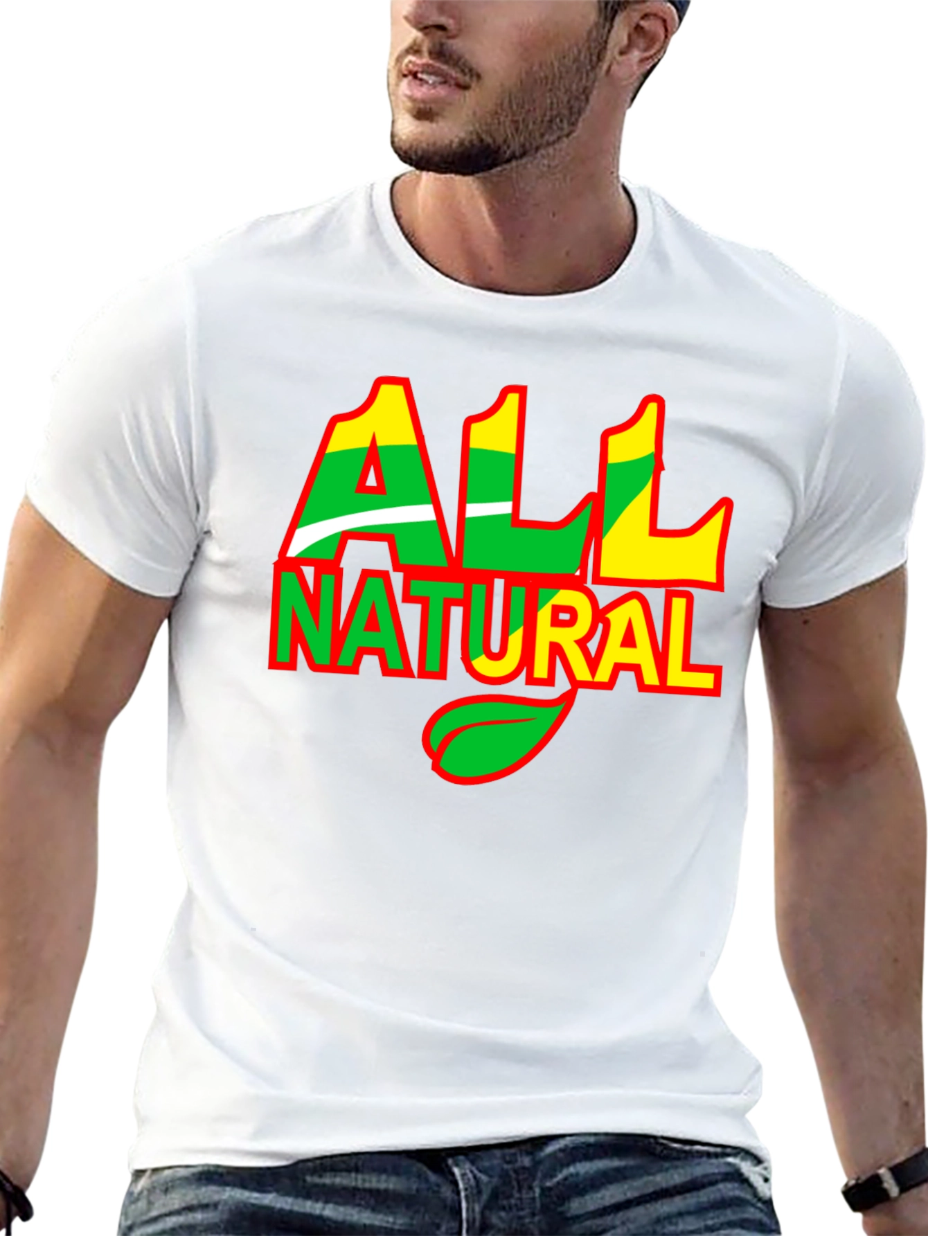All Natural Graphic Print Black T-Shirt