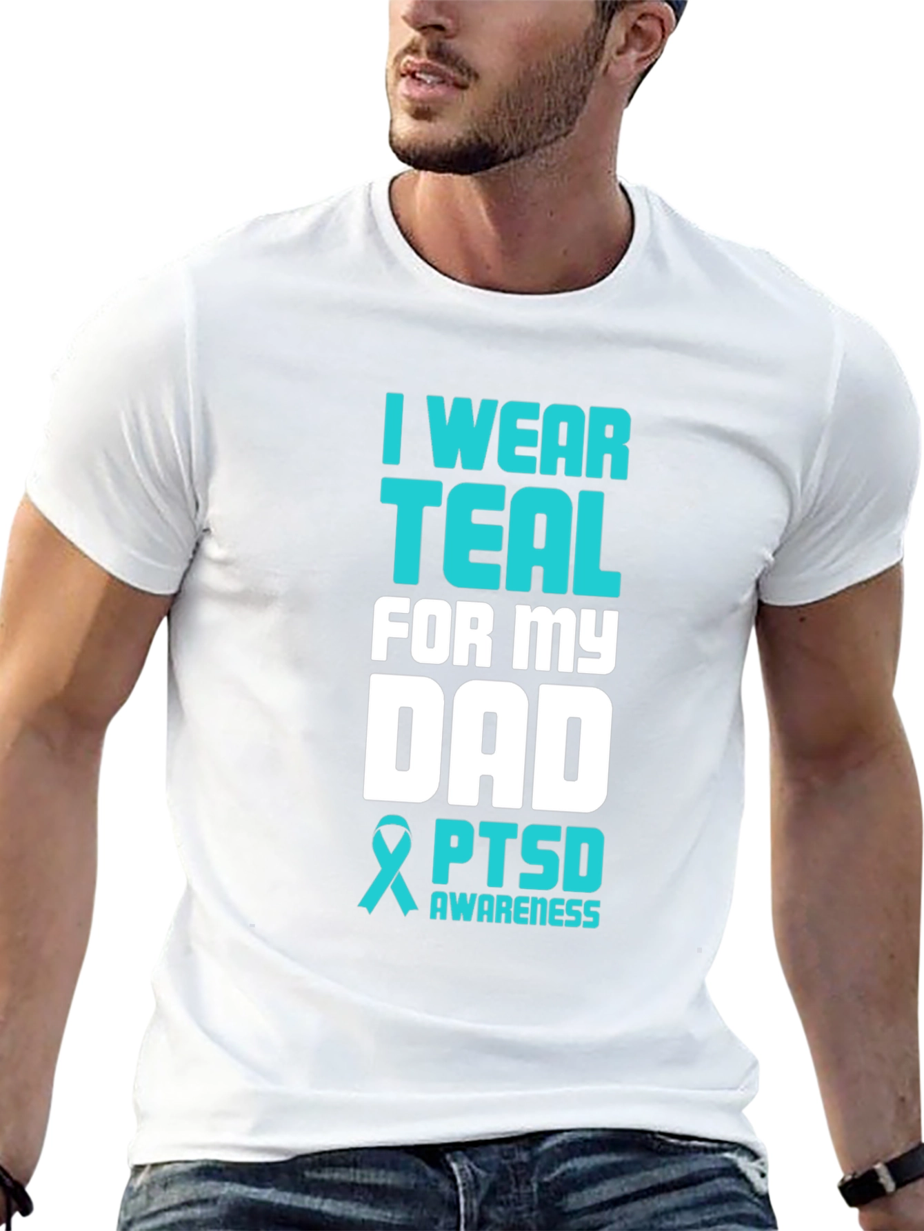Teal PTSD Awareness Dad T-Shirt