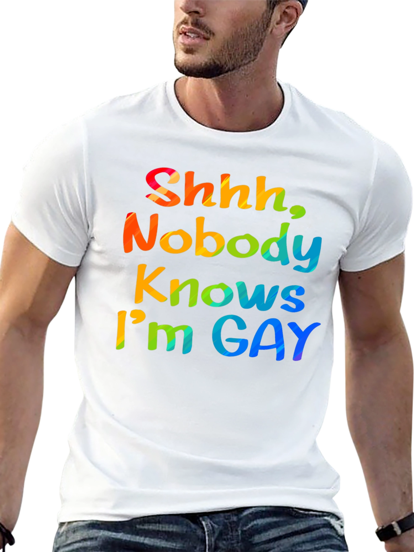 Shhh Nobody Knows Im Gay T-Shirt