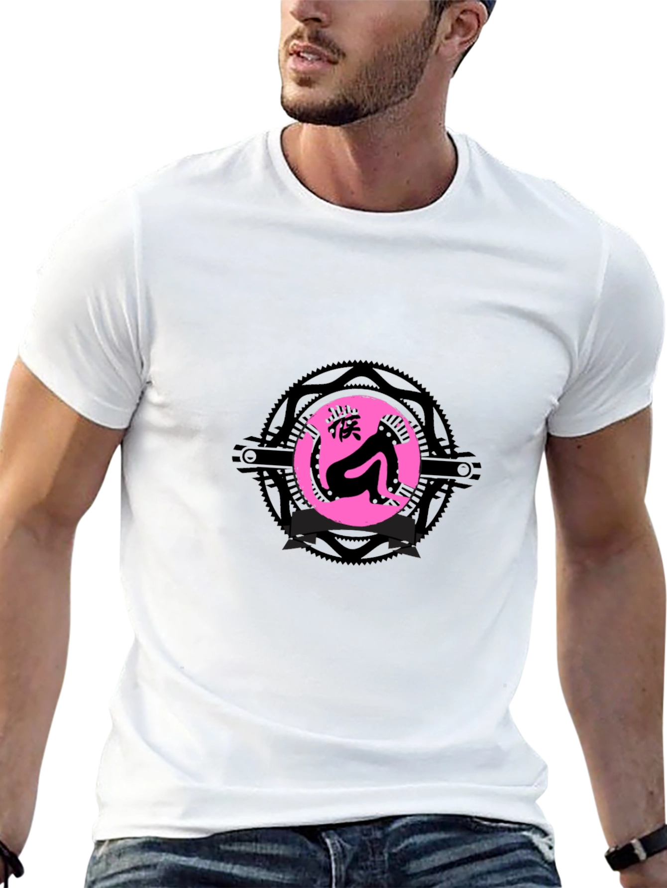 Monkey Graphic Print Black T-Shirt
