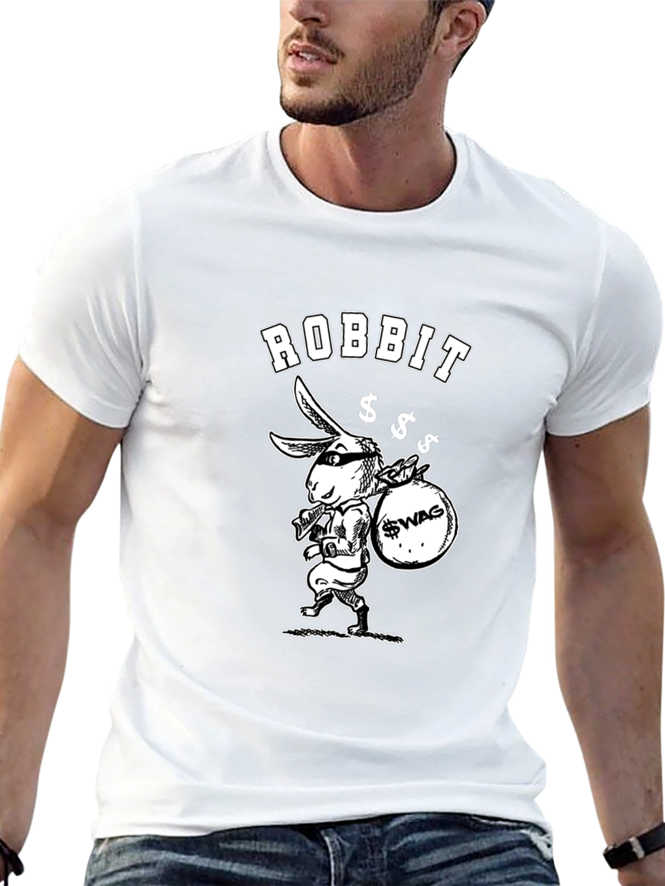 Robbit Swag Graphic T-Shirt - Black