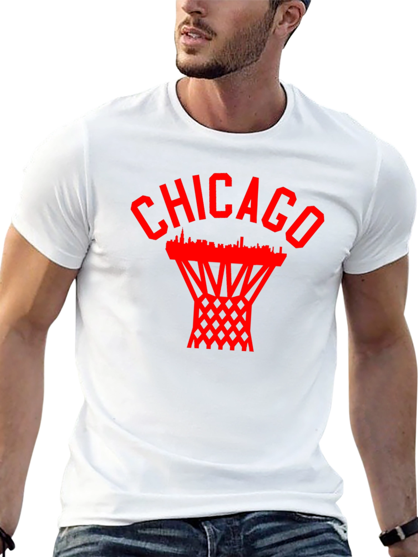 Chicago Basketball Graphic Tee - City Skyline Design
