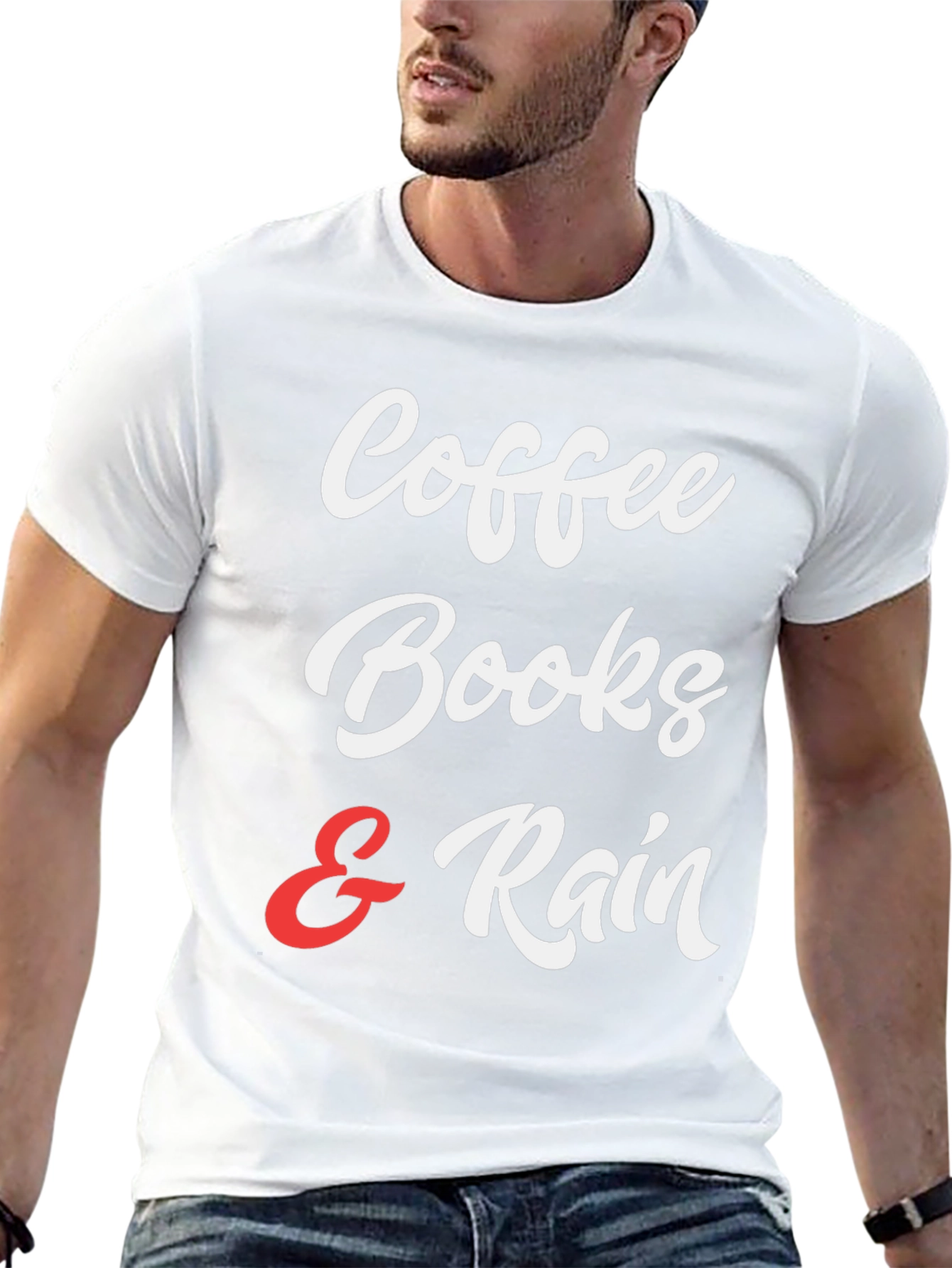 Coffee Books & Rain Graphic T-Shirt