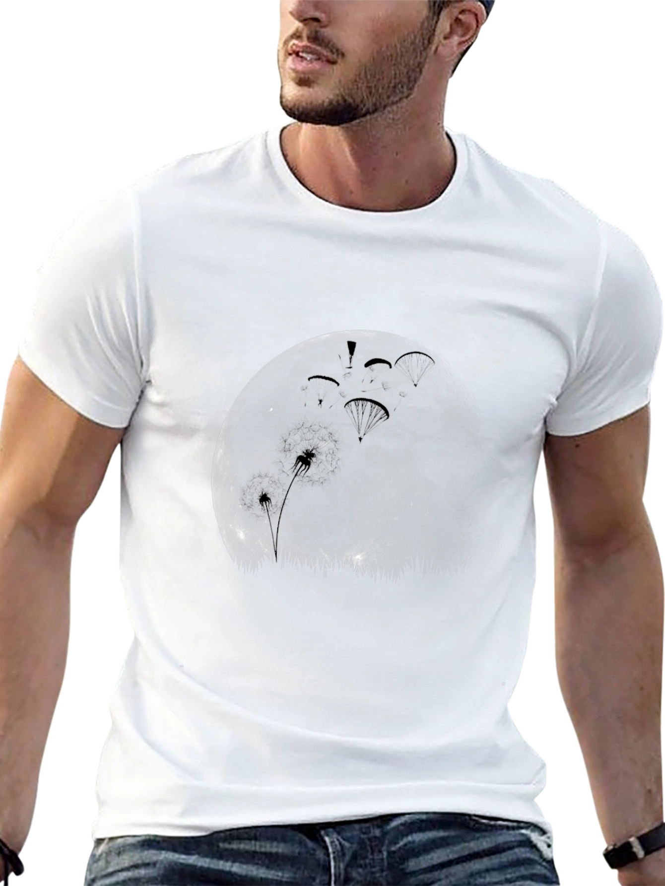 Moonlight Paragliding Black T-Shirt