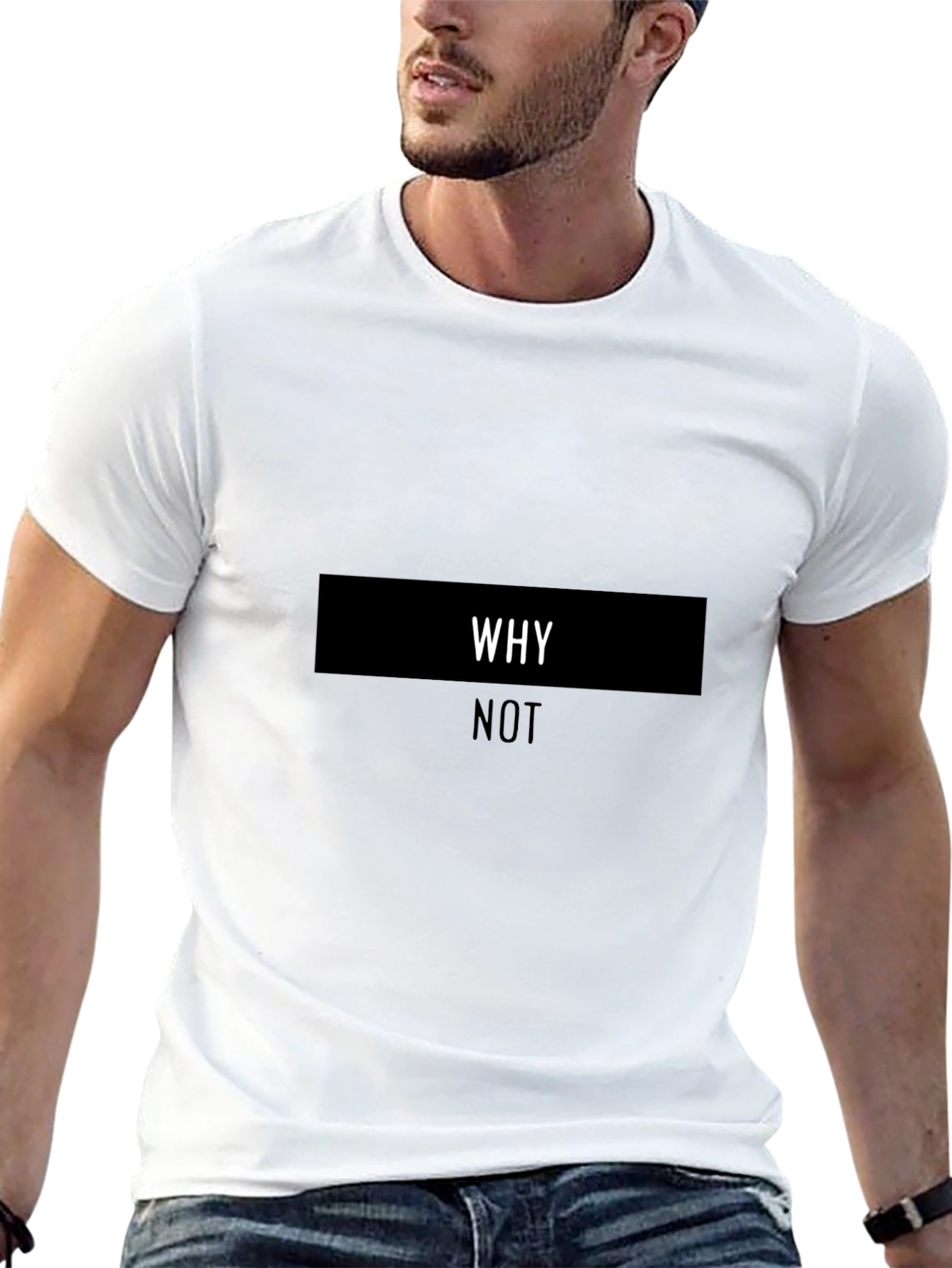 Why Not Graphic Tee - Stylish Black Cotton T-Shirt