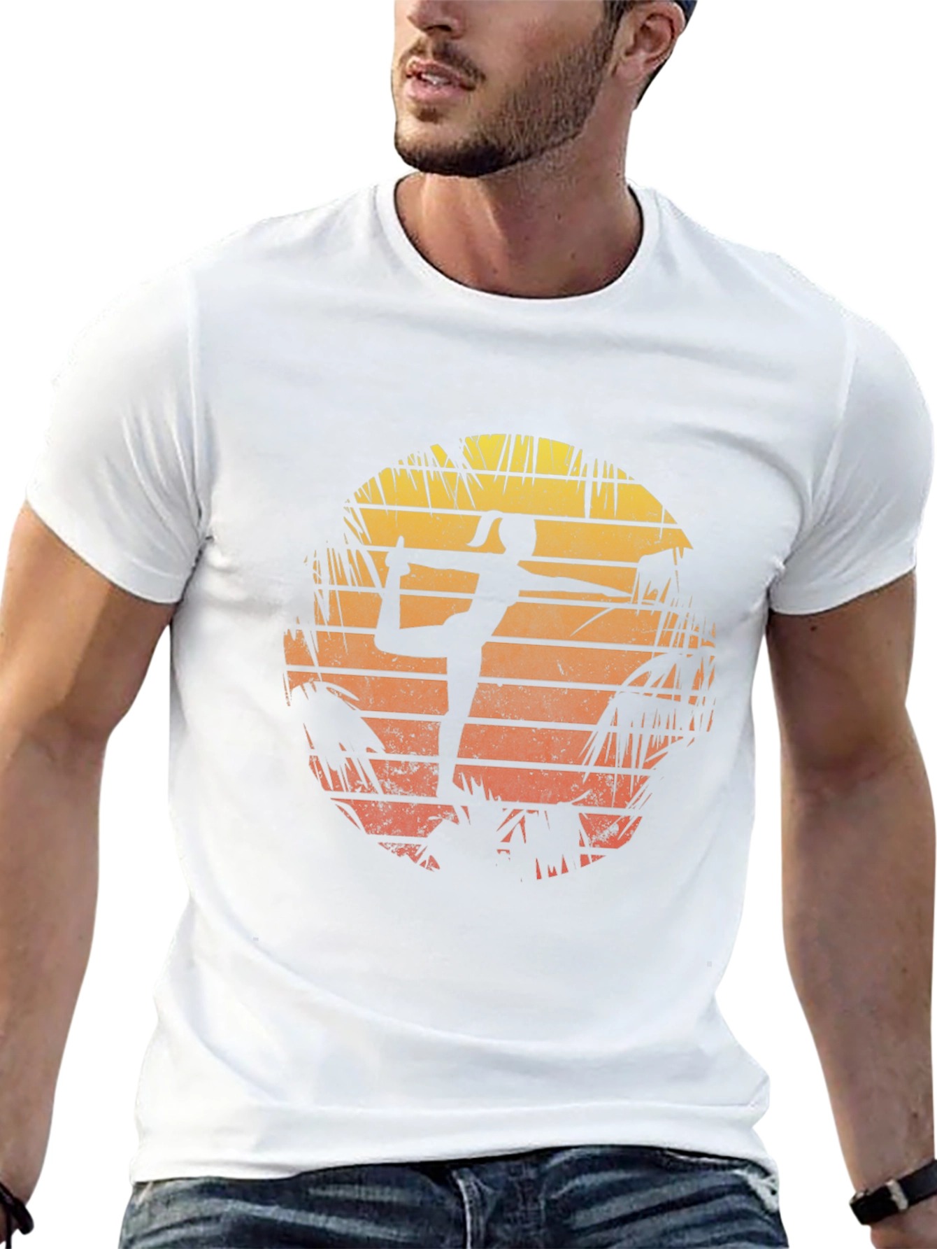 Yoga Pose Sunset Graphic T-Shirt
