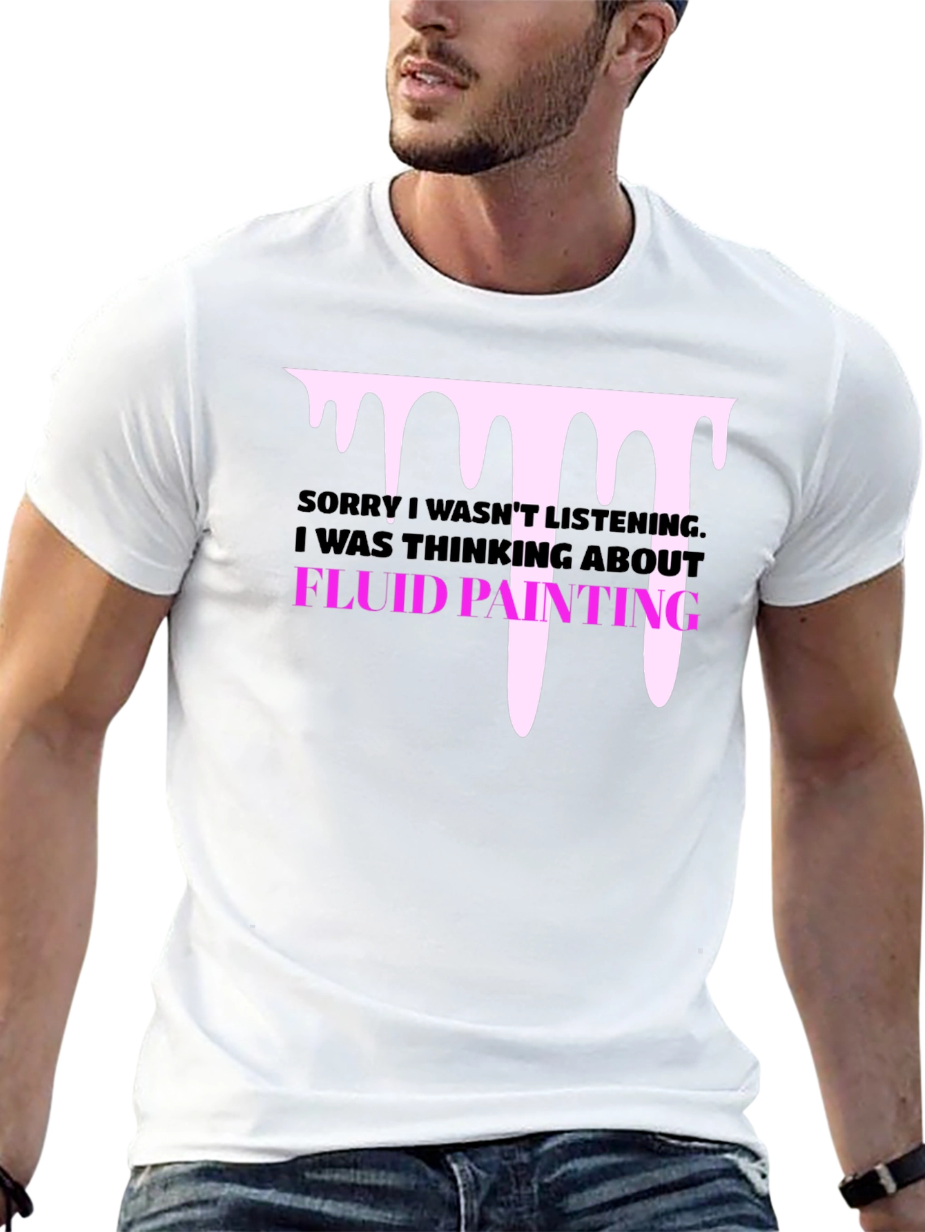 Fluid Painting T-Shirt Black Graphic Tee