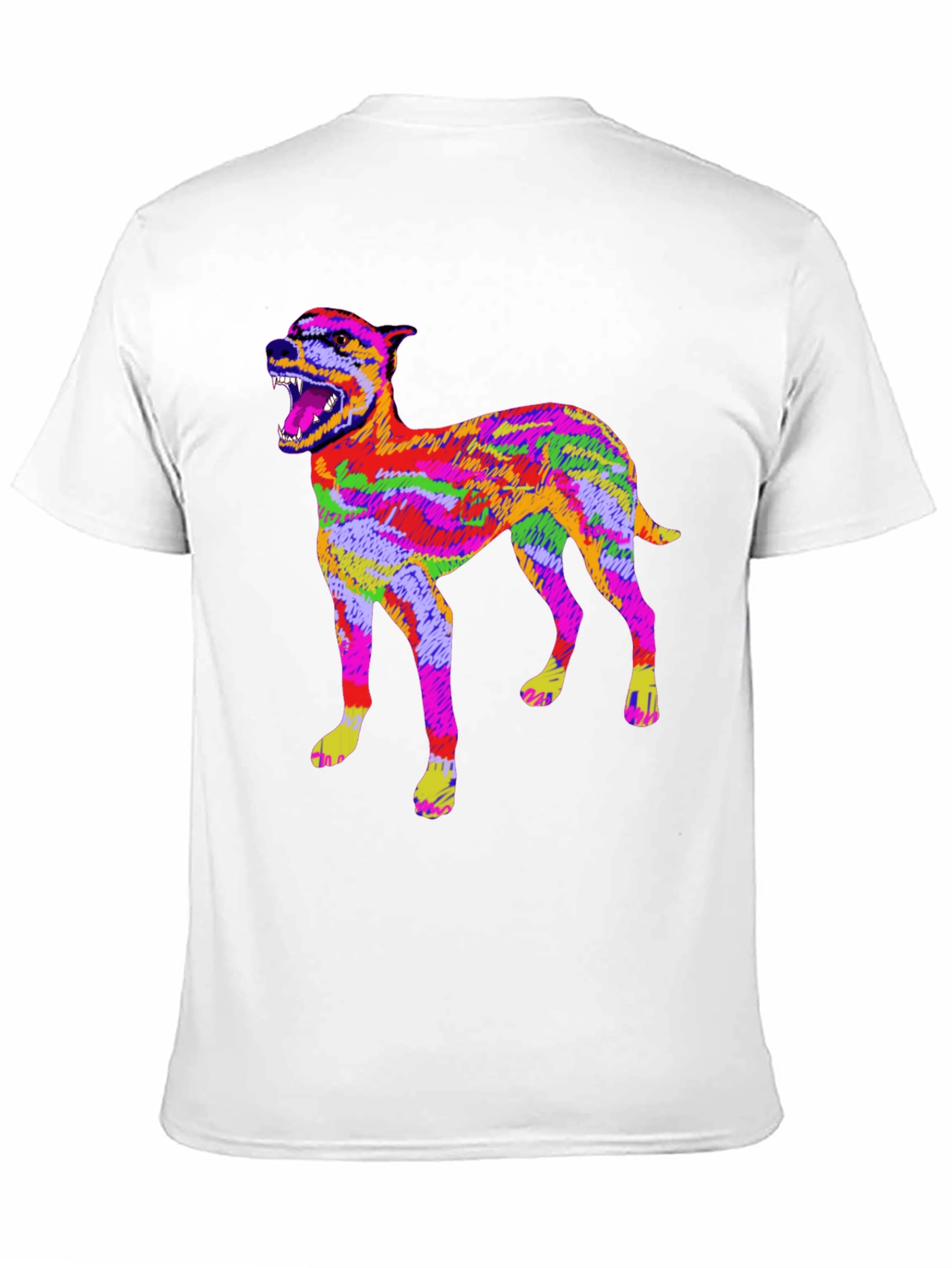Psychedelic Dog Graphic T-Shirt