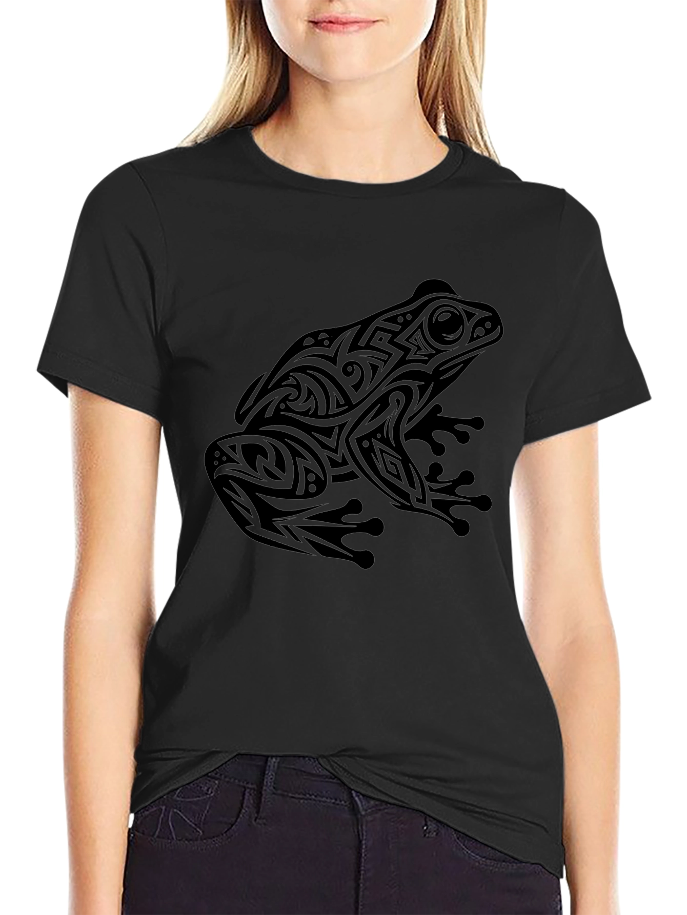 Tribal Frog Graphic Tee - Mens Black T-Shirt