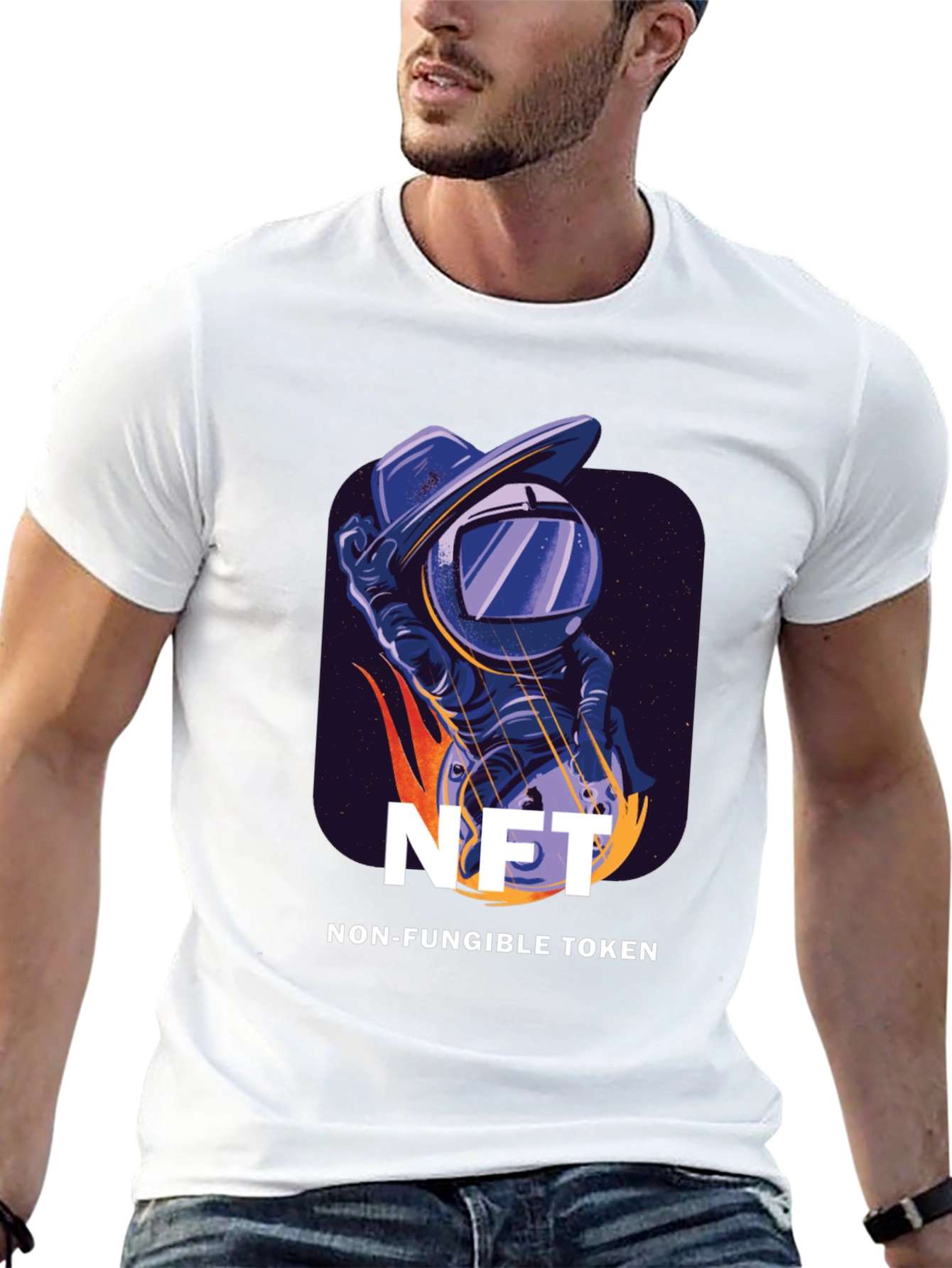 NFT Astronaut T-Shirt - Non-Fungible Token Design
