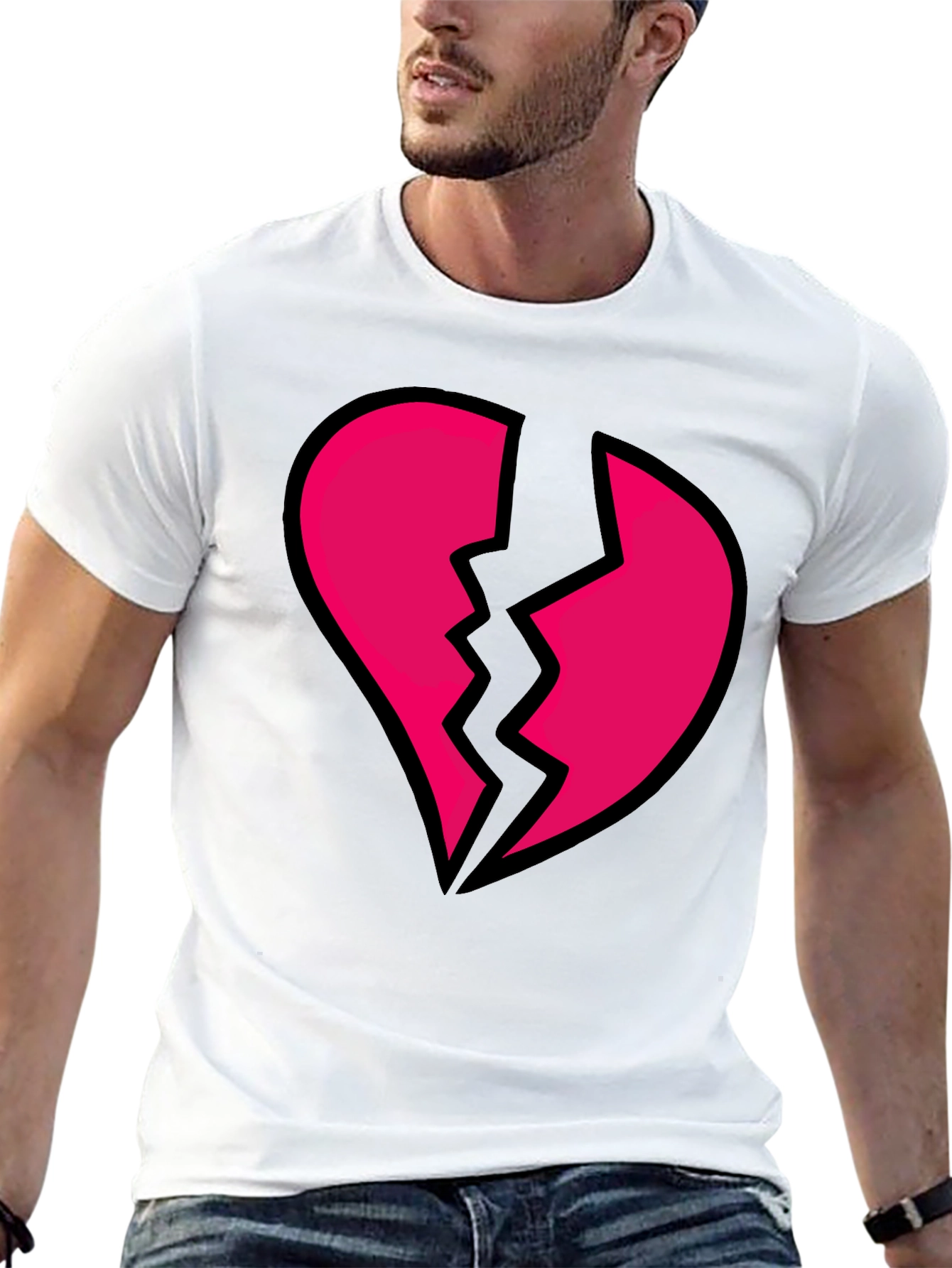 Broken Heart Graphic Black Tee