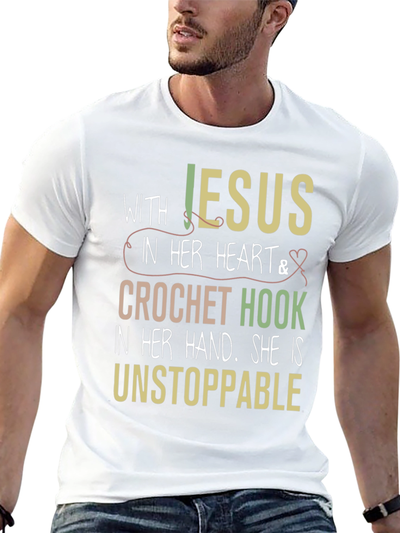 Jesus & Crochet Hook T-Shirt - Unstoppable Woman