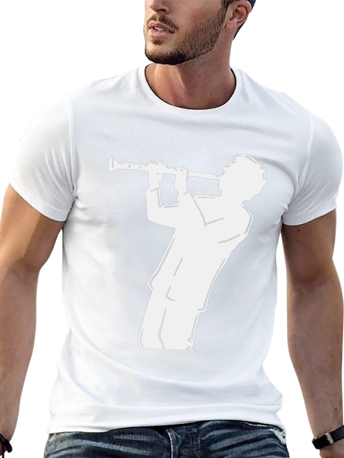 Musician Silhouette Tee - Black Graphic T-Shirt