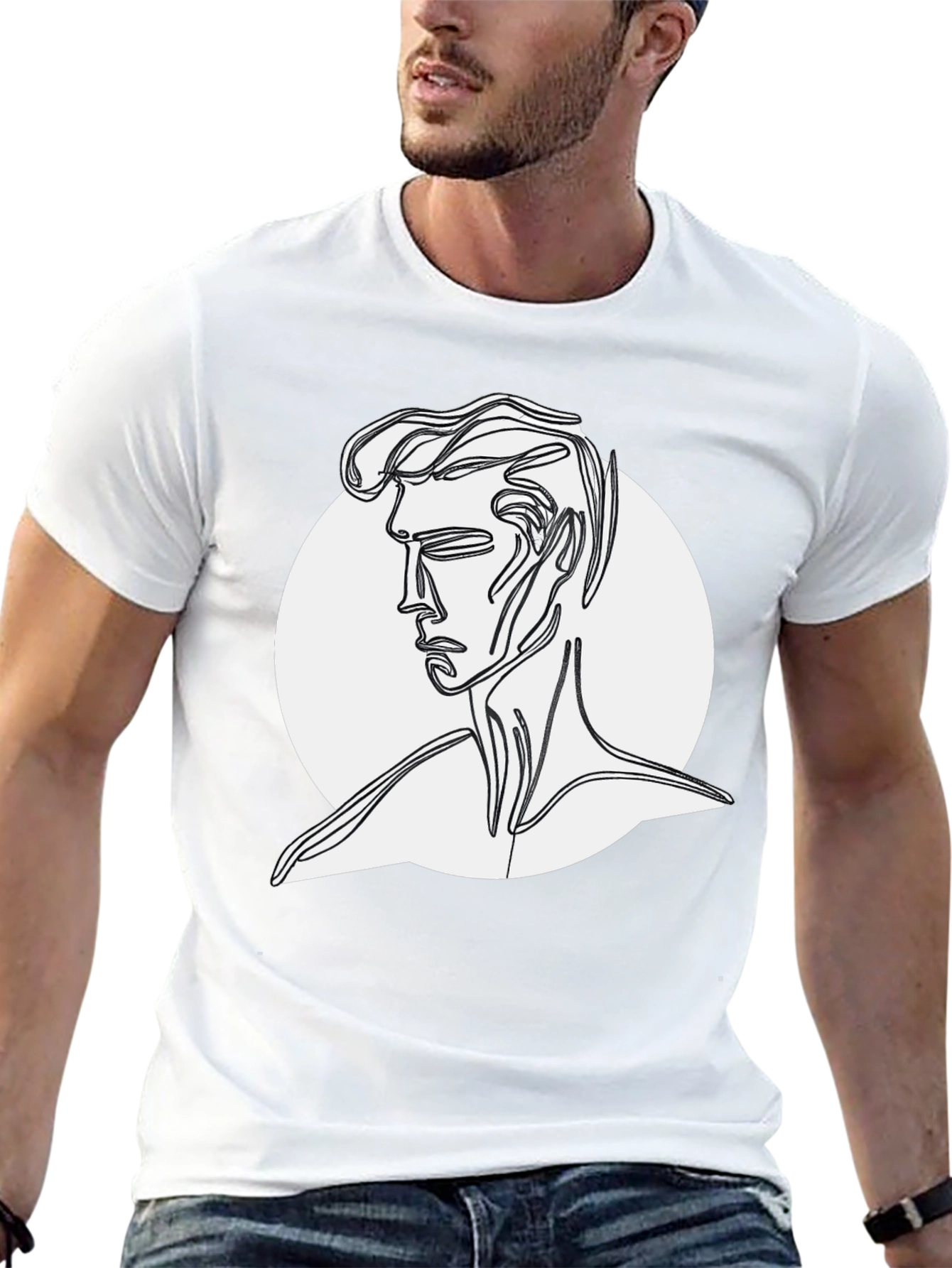 Abstract Line Art Man T-Shirt