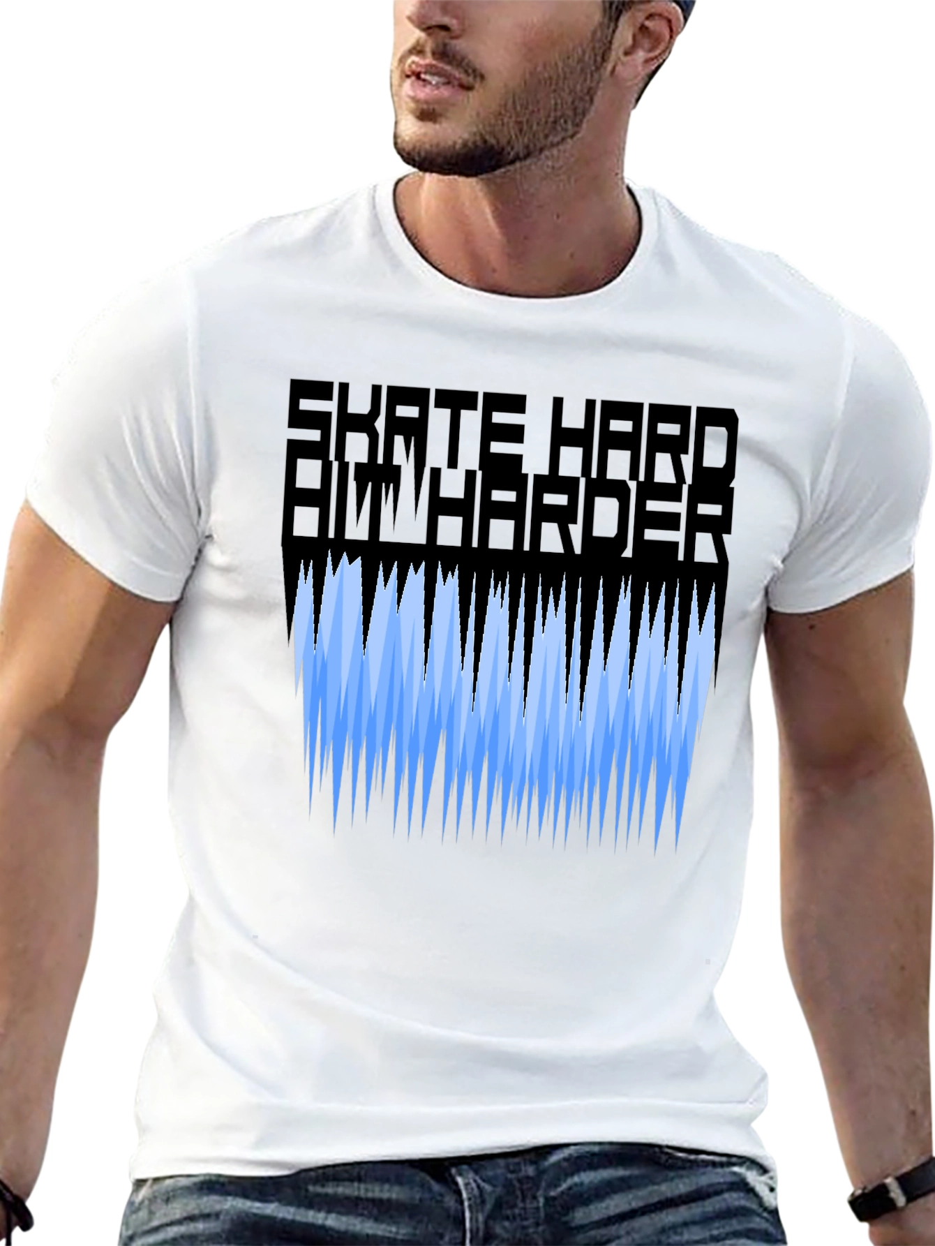 Skate Hard Aim Harder Graphic Tee - Black T-Shirt