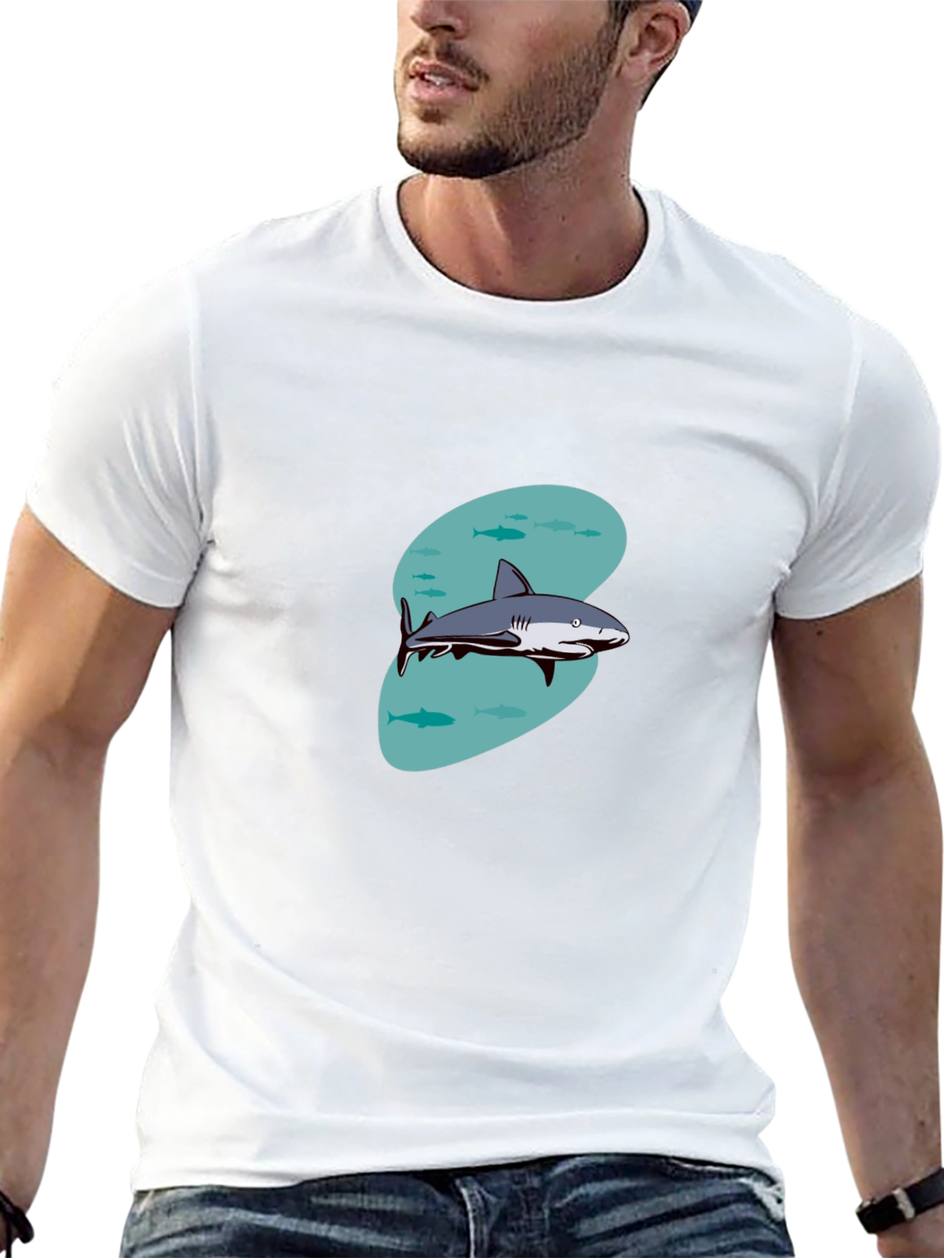 Shark Graphic T-Shirt - Casual Black Tee