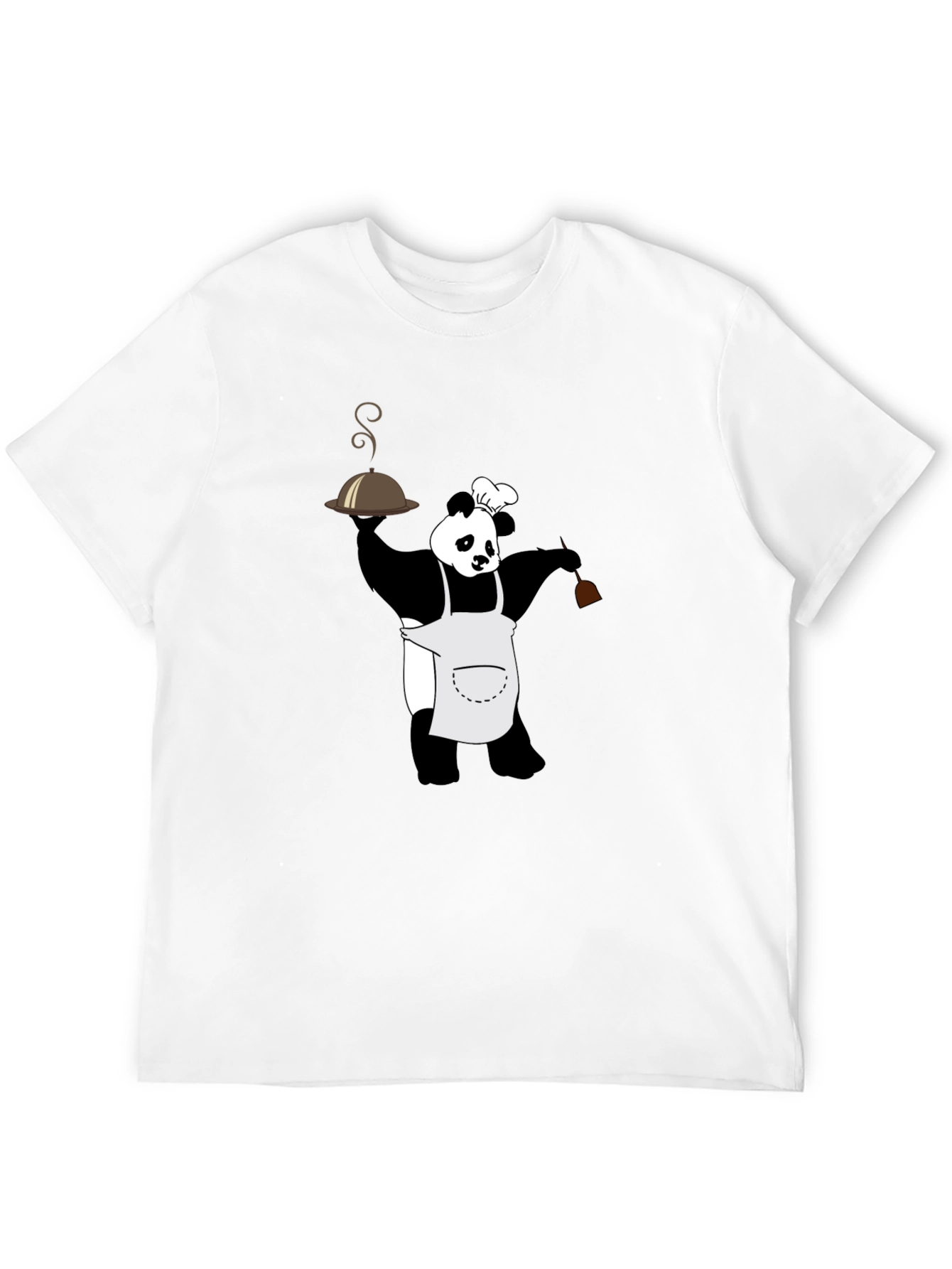 Panda Chef Graphic Tee - Black Crew Neck T-Shirt