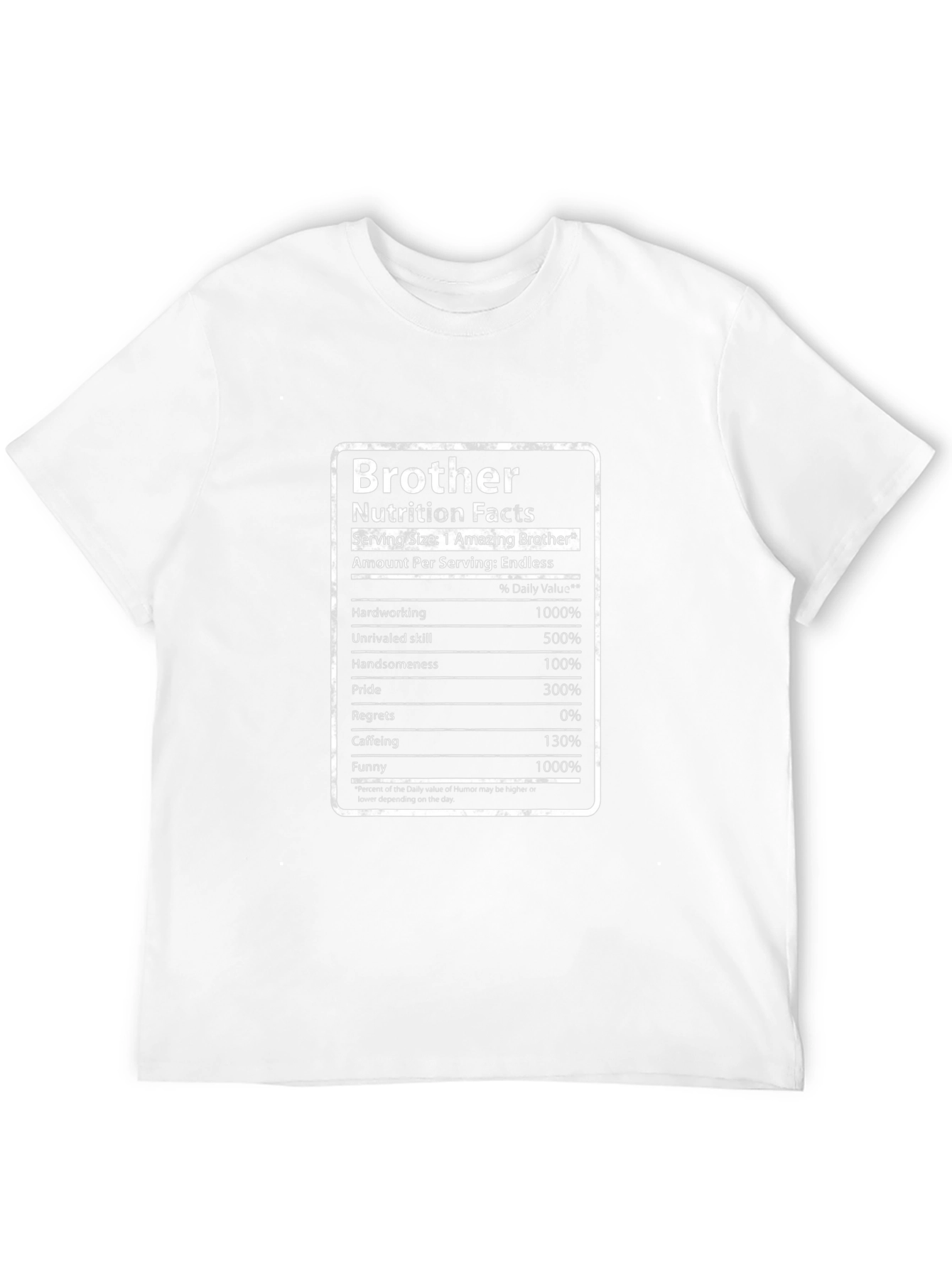 Funny Brother Nutrition Facts Black T-Shirt